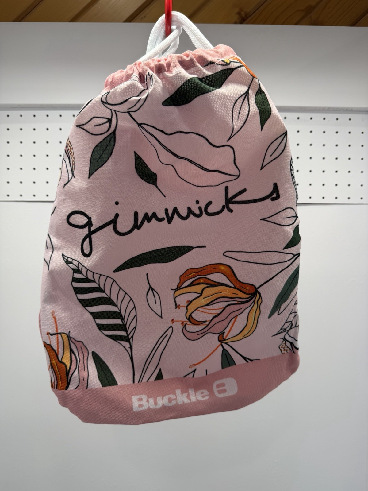 Buckle Gimmick Spring Event Pink Floral Drawstring Bag NWT