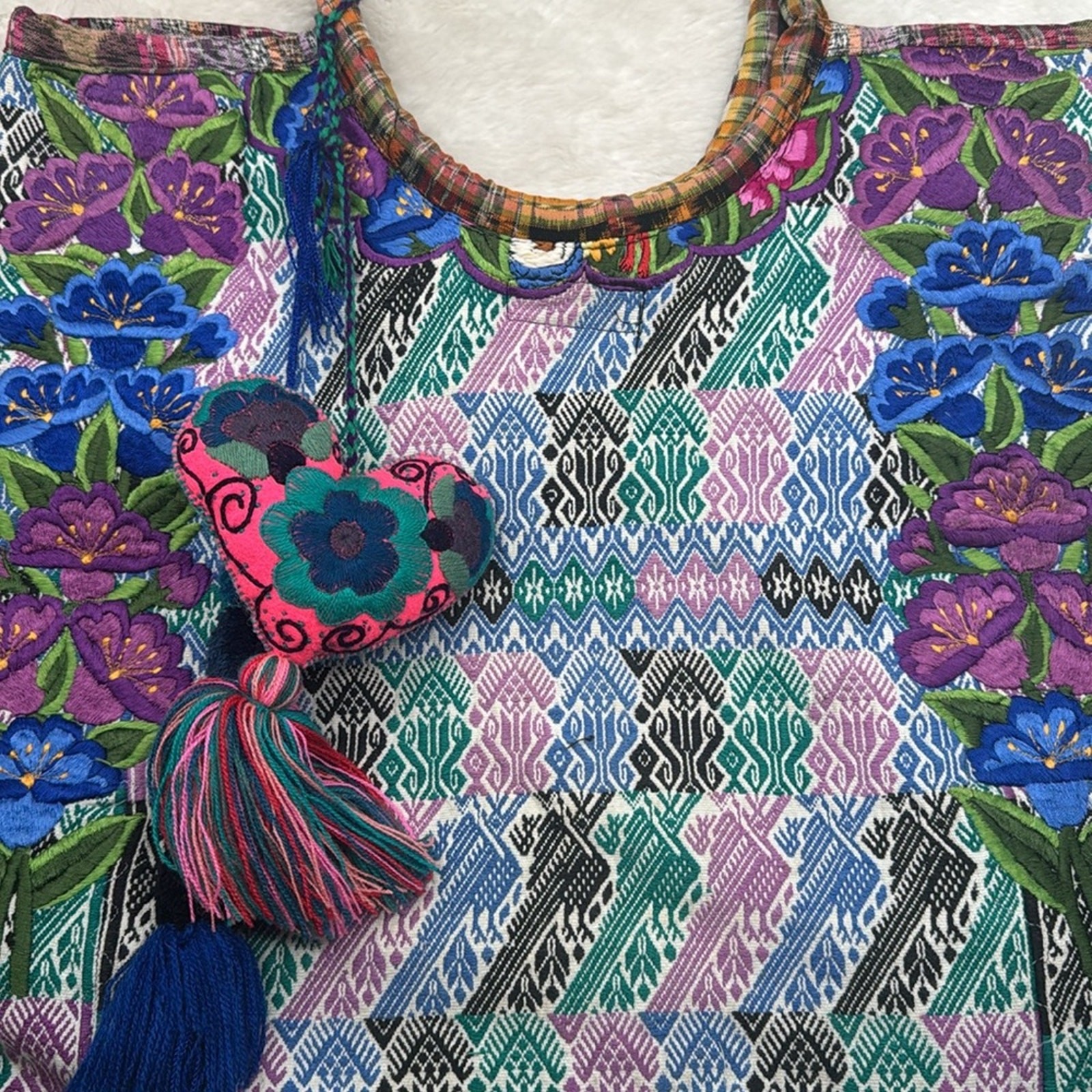 Colorful Floral Embroidered Tote Bag