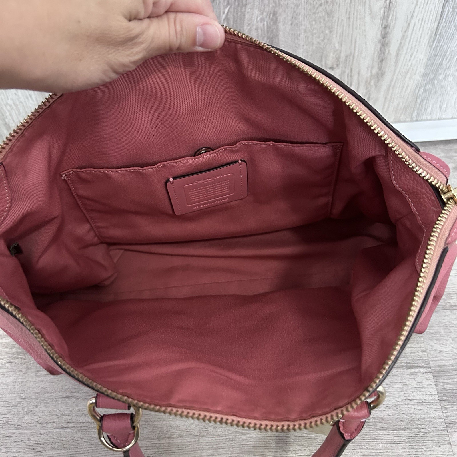 Coach Leather Emma Satchel Pink Handbag Purse Glam Barbie Luxury Purse