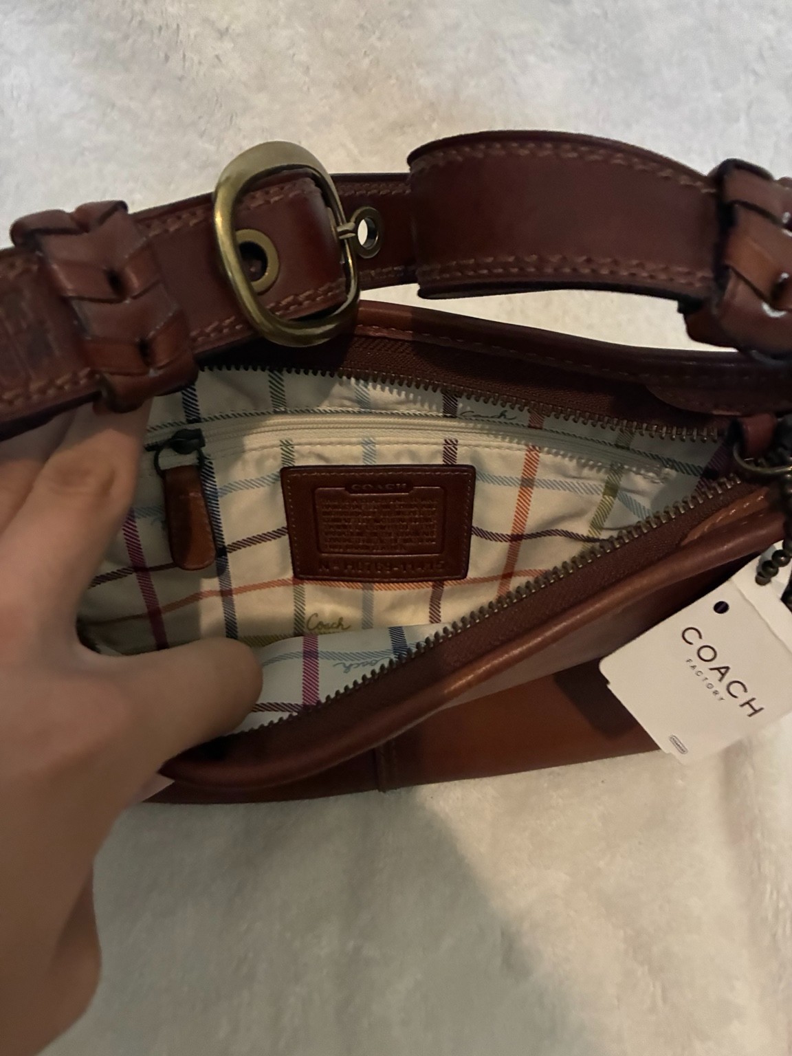 Coach 11415 Burnished Leather Brown Shoulder Bag w/ Dust Bag Hangtag