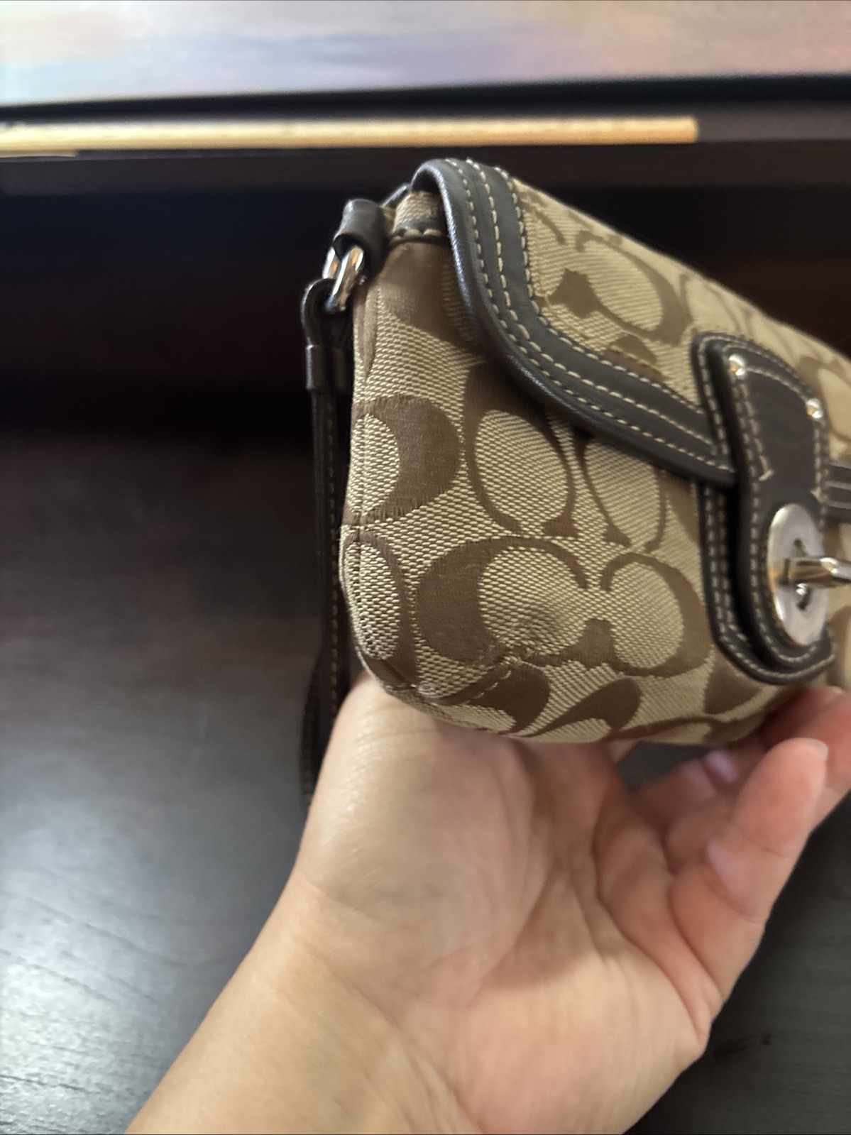 Coach Legacy Signature Flap Wristlet