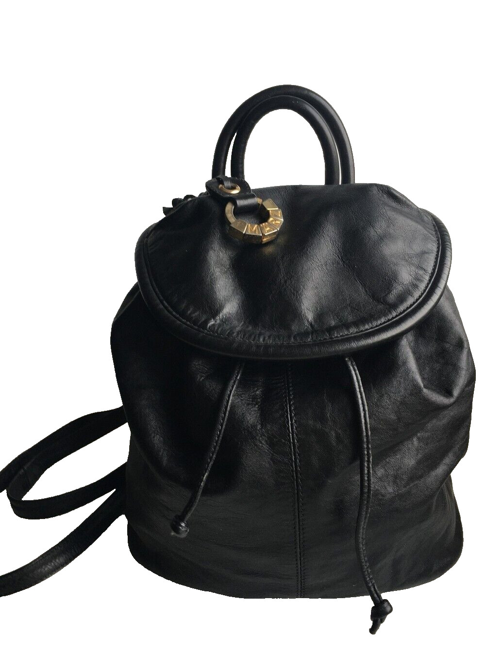 Francesco BIASIA Made in Italy Handbag Backpack Genuine Leather Black