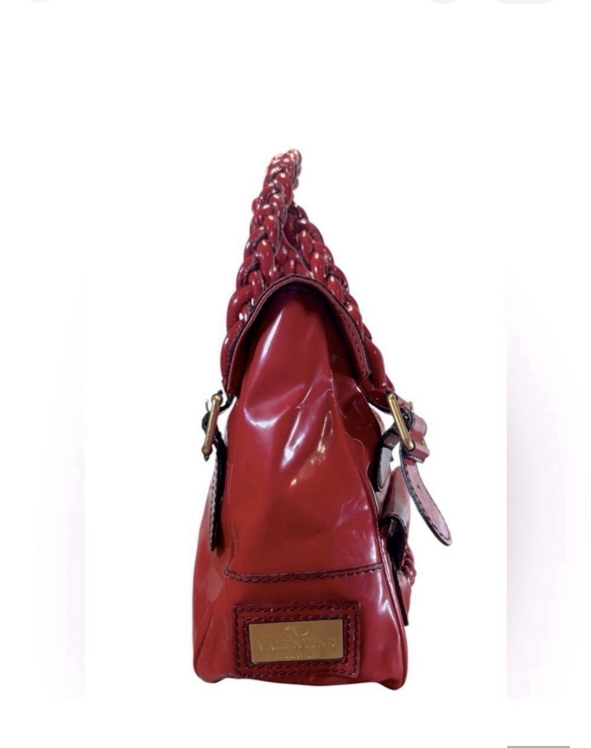 Valentino Garavani Histoire Handbag Red Patent Leather