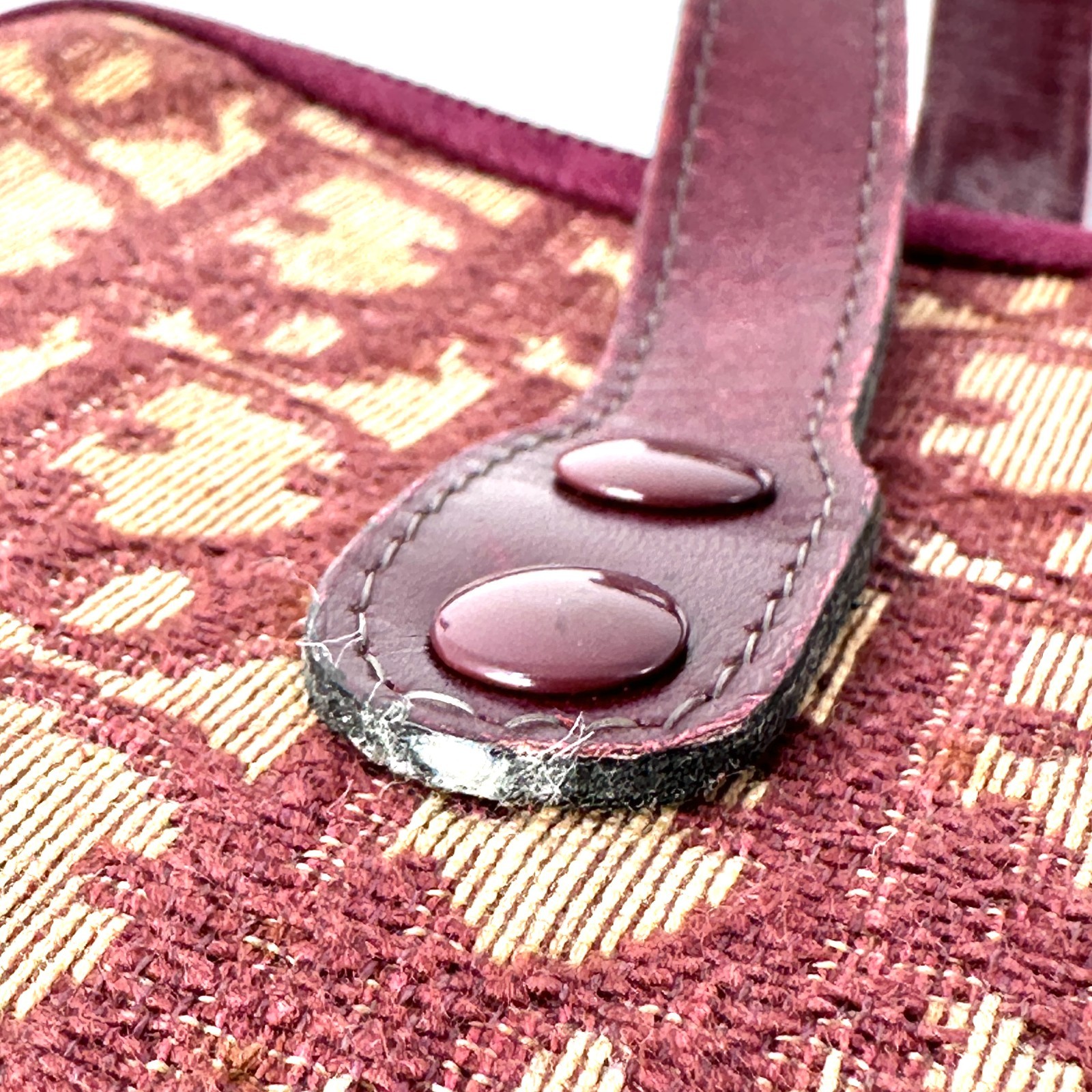 Christian Dior Vintage Trotter Handbag Bordeaux Red