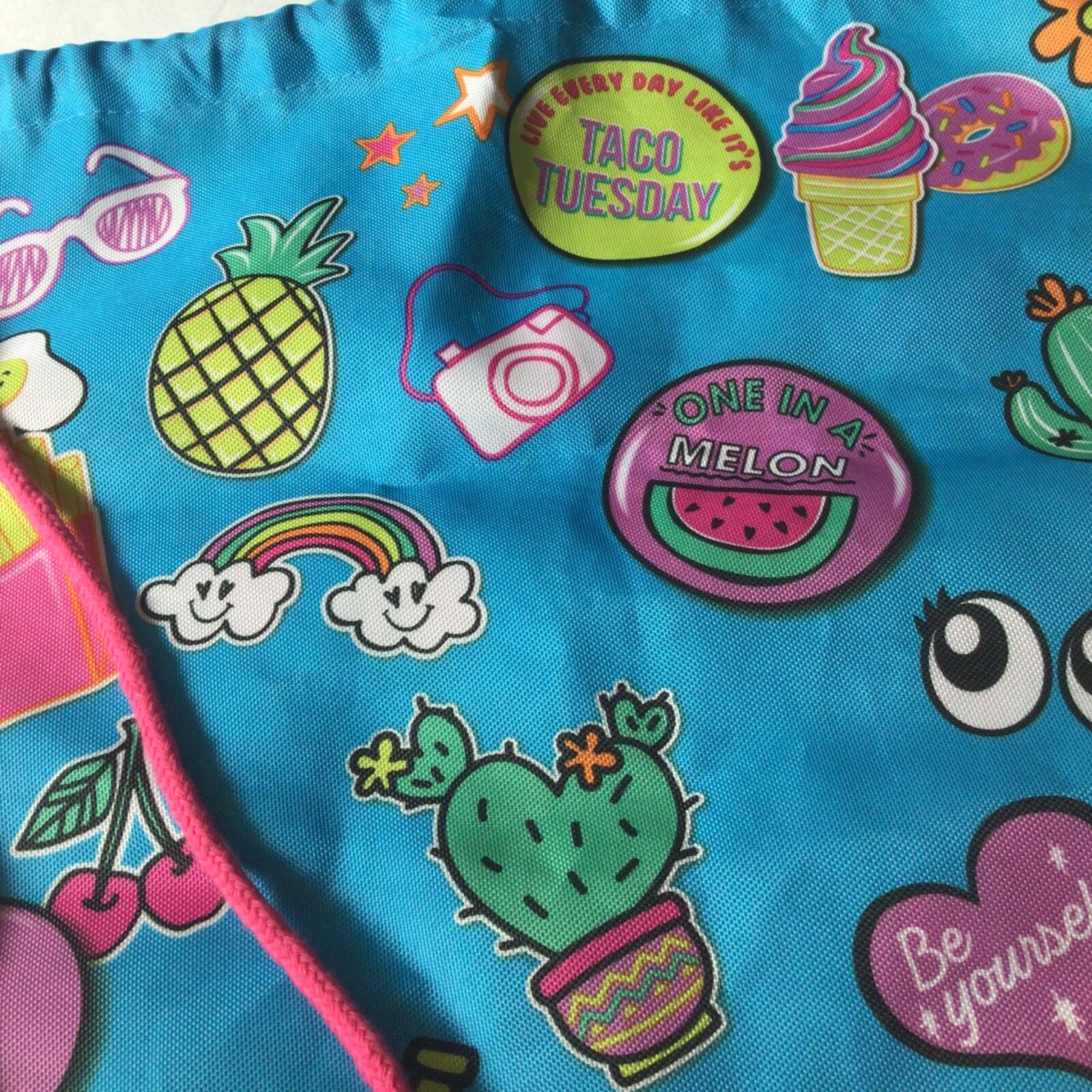 Justice Tote Beach Bag Fun In The Sun Backpack 19.5″ x 14.5 Sac