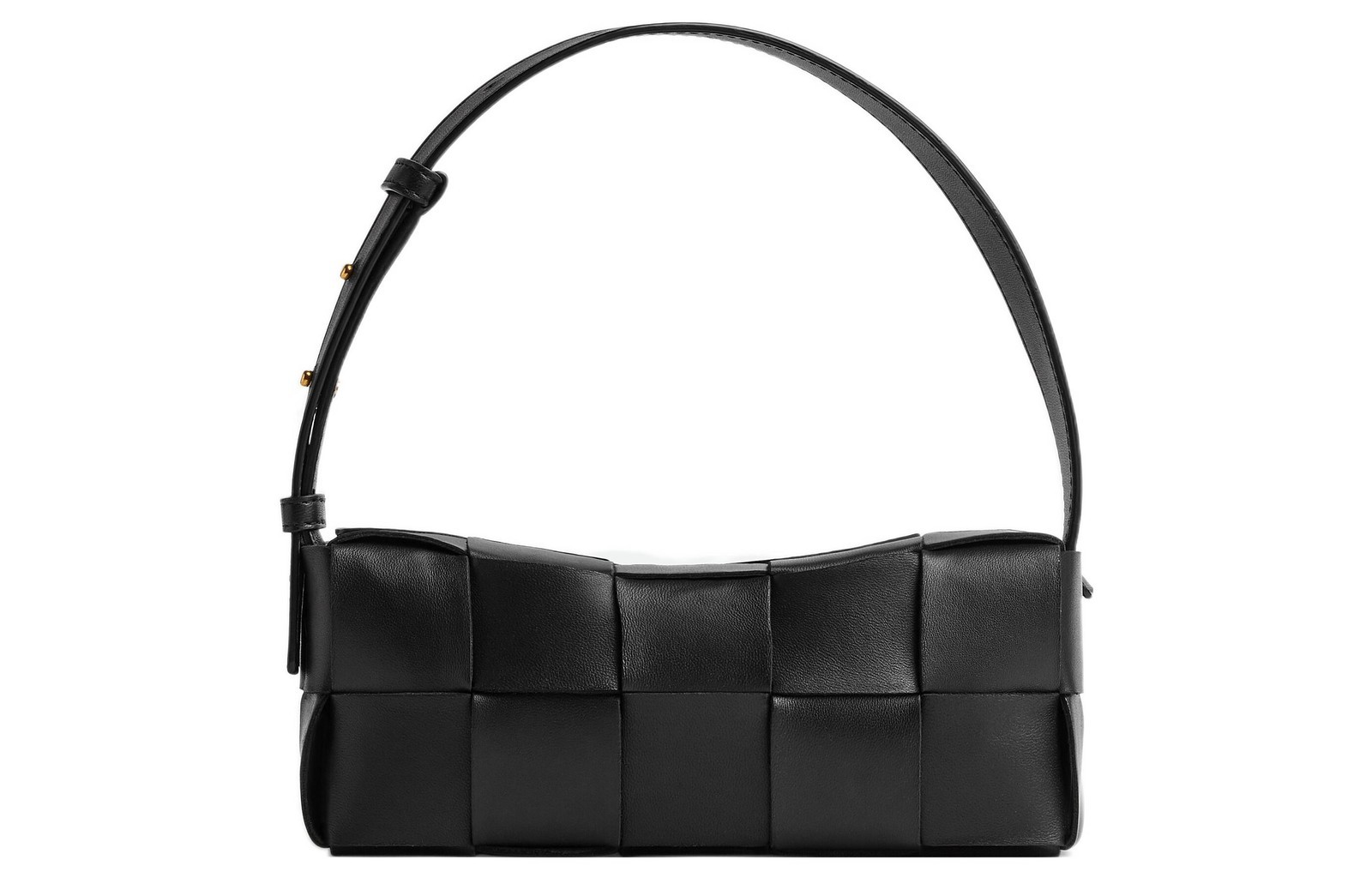 Bottega Veneta Brick Cassette Shoulder Bag Small Intreccio Black 9.3×3.9×3.9 in