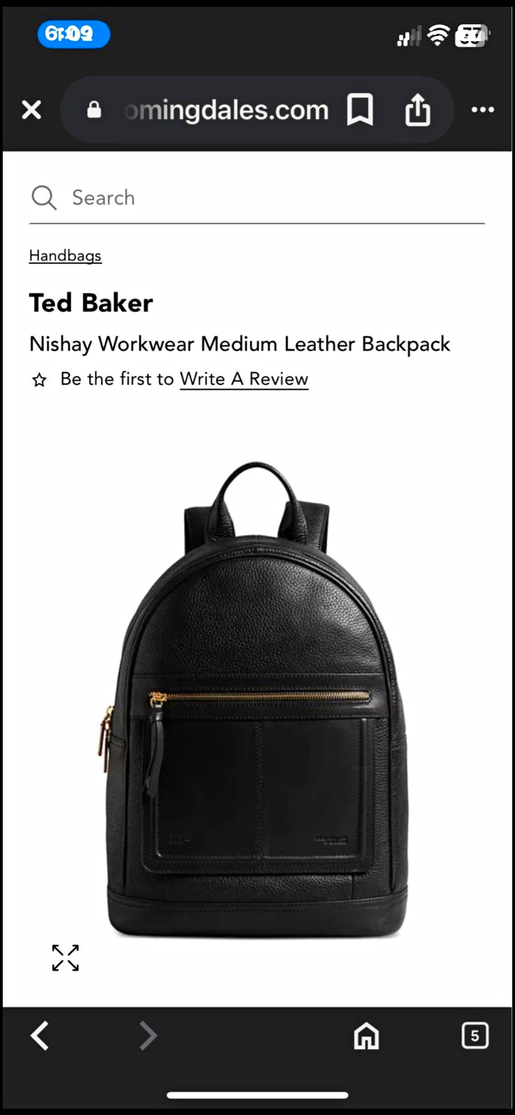Ted Baker Nishay Workwear Medium Leather Backpack
