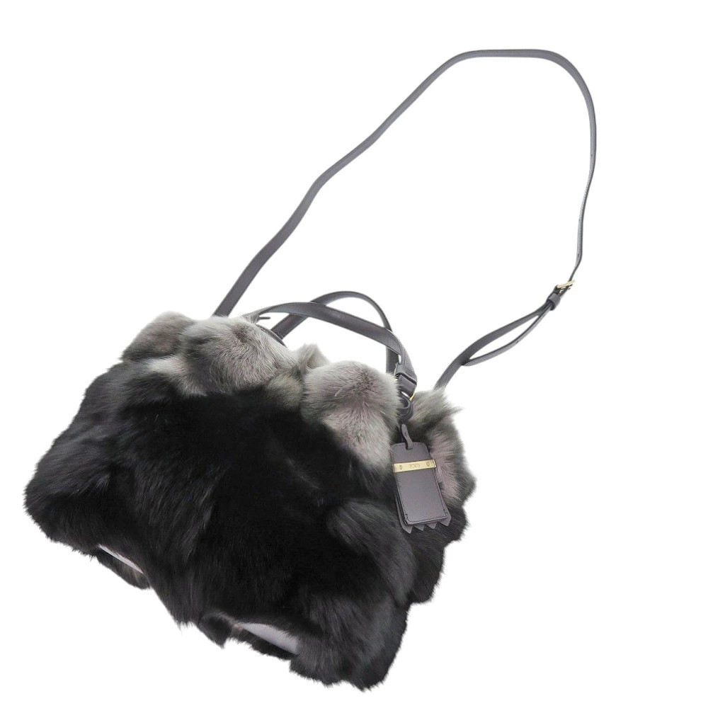 Tod’s 2way Leather Black / Gray Women’s Bag #LTB1656
