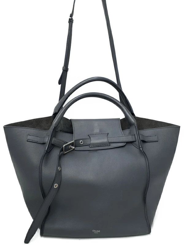 Celine Big Bag Small 189313 Leather Gray Shoulder Bag Women’s #TB2123