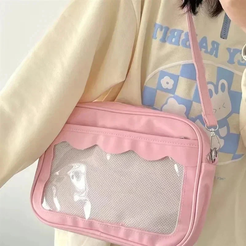 Japanese Harajuku Ita Bag for Women PU Transparent Pocket Itabag High School