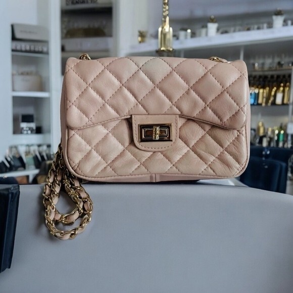 Chiaroscuro Charlotte Pale Pink Leather Shoulder Bag Crossbody Tote Women’s G+