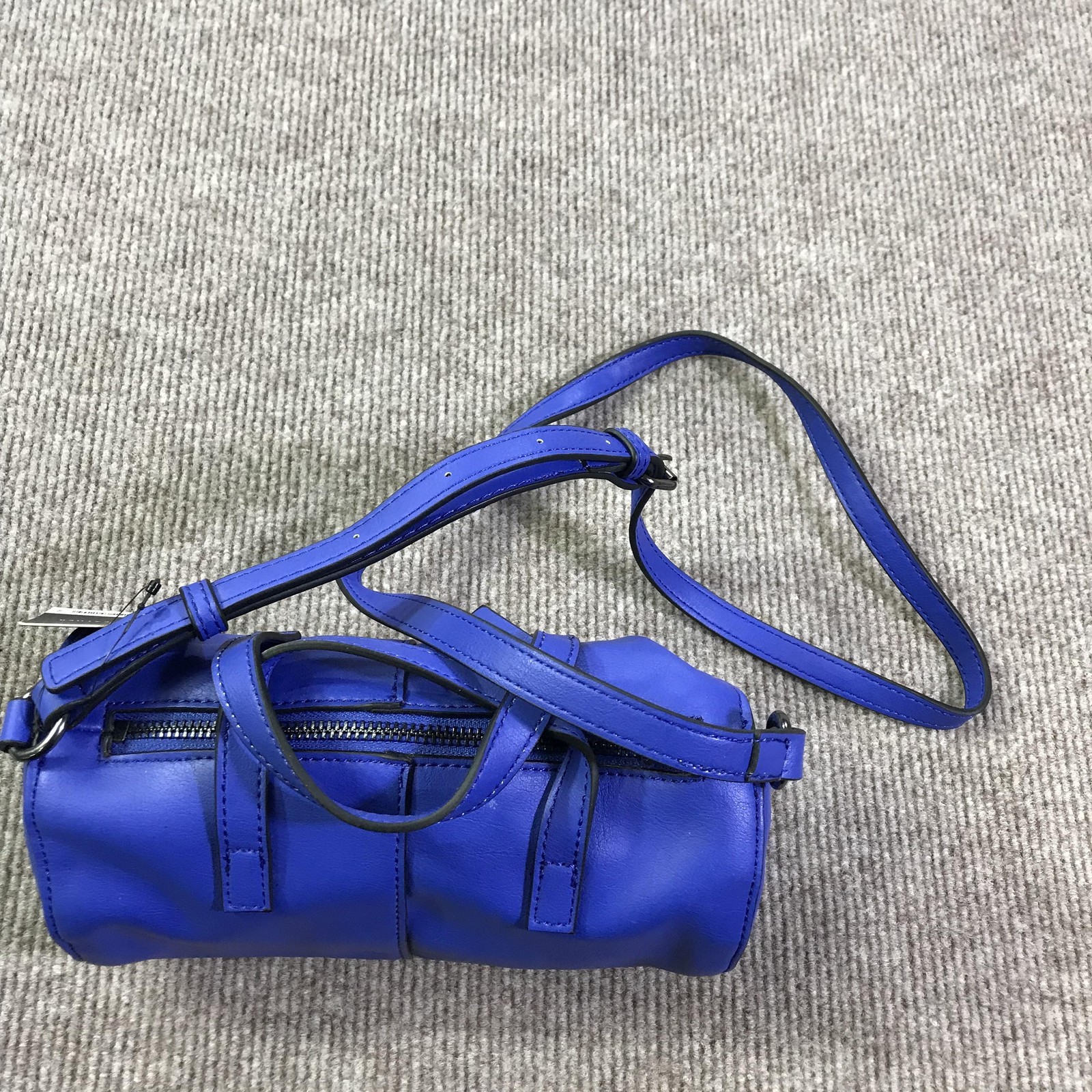 Simply Vera Vera Wang Vegan Leather Cylinder Crossbody Bag Blue Purse Handbag