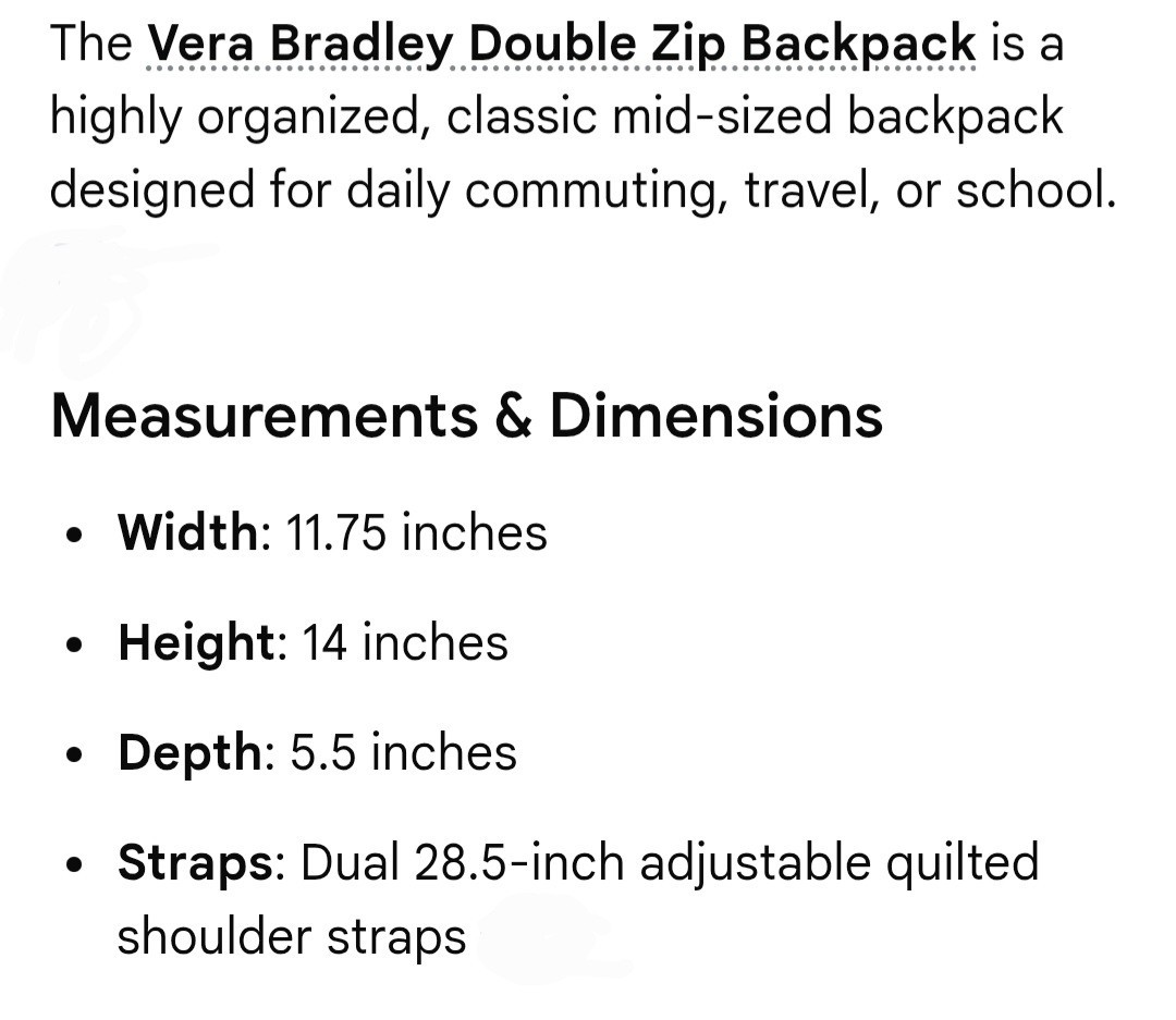 Vera Bradley Double Zip Backpack in the retired “Very Berry Paisley” pattern