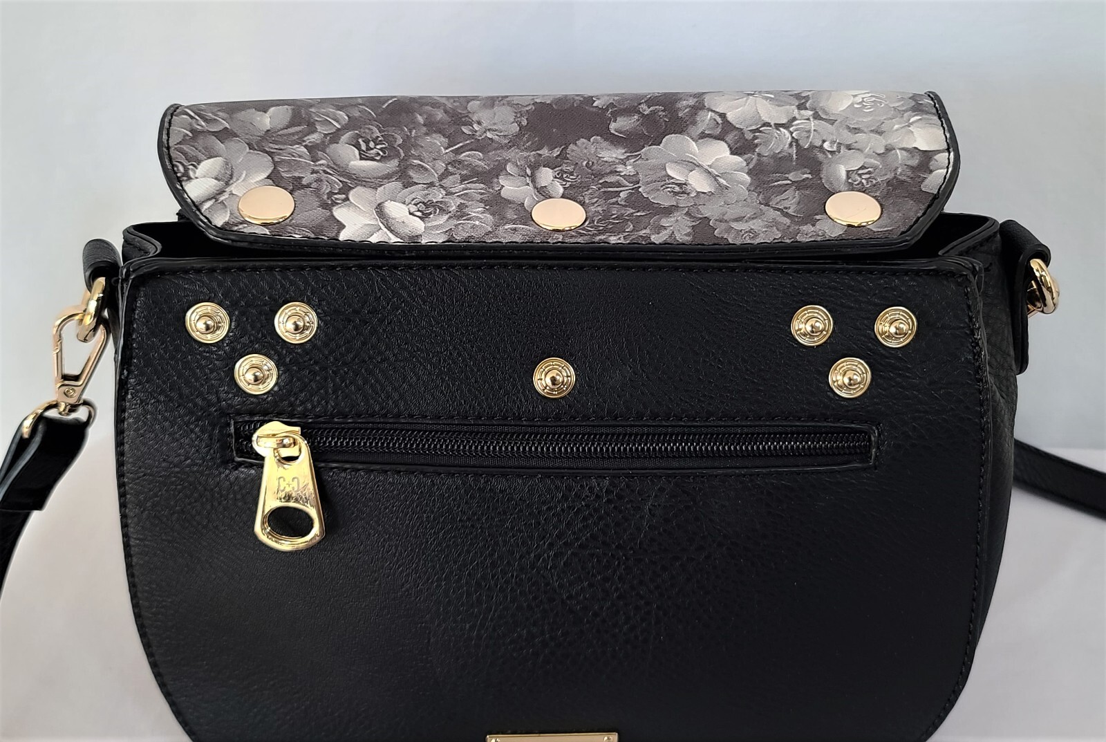 COCO CARMEN Purse Girlfriend Switchable Flap Crossbody Faux Leather Black Bag
