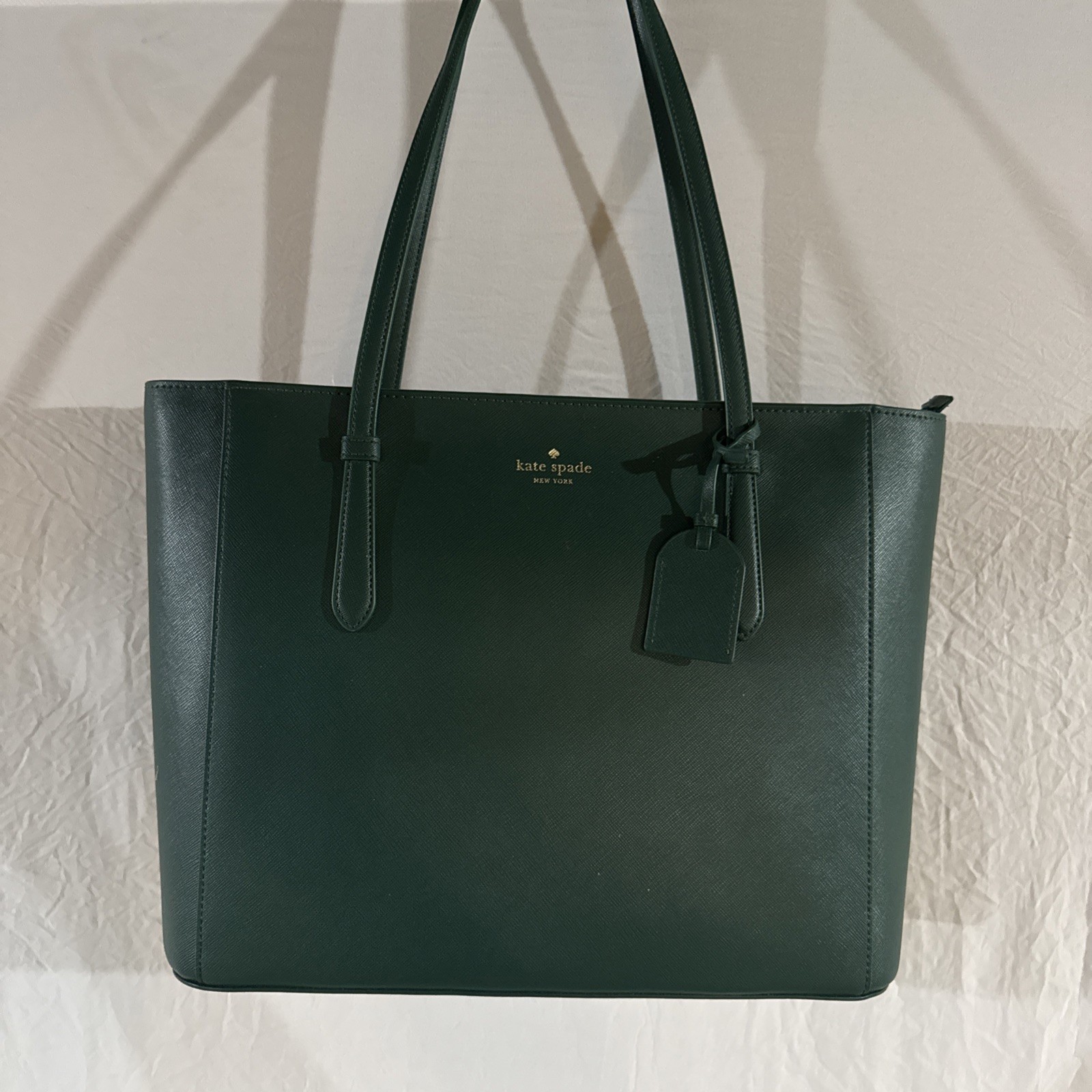 Kate Spade New York Genuine Leather Jade Green Medium Tote