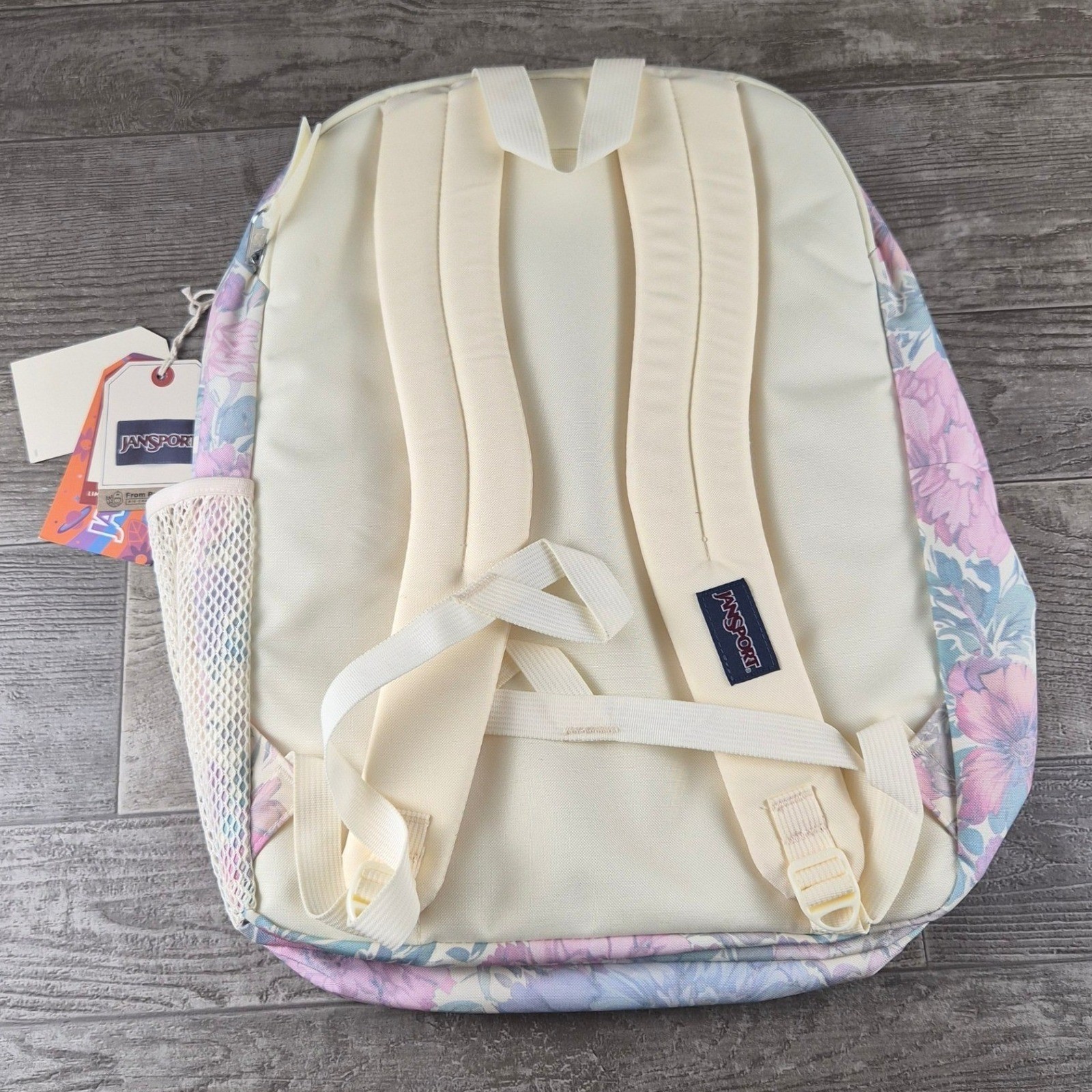 Jansport Big Student Backpack Faded Tapestry Pink Floral Bookbag School College