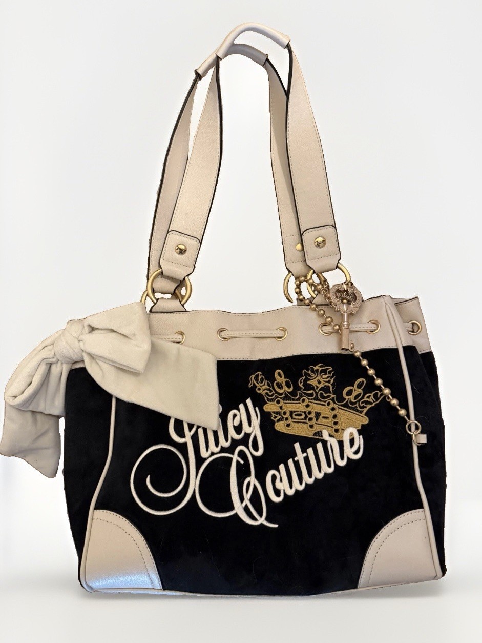 Juicy Couture Daydreamer “The Key To Juicy” tote in Black Liquorice