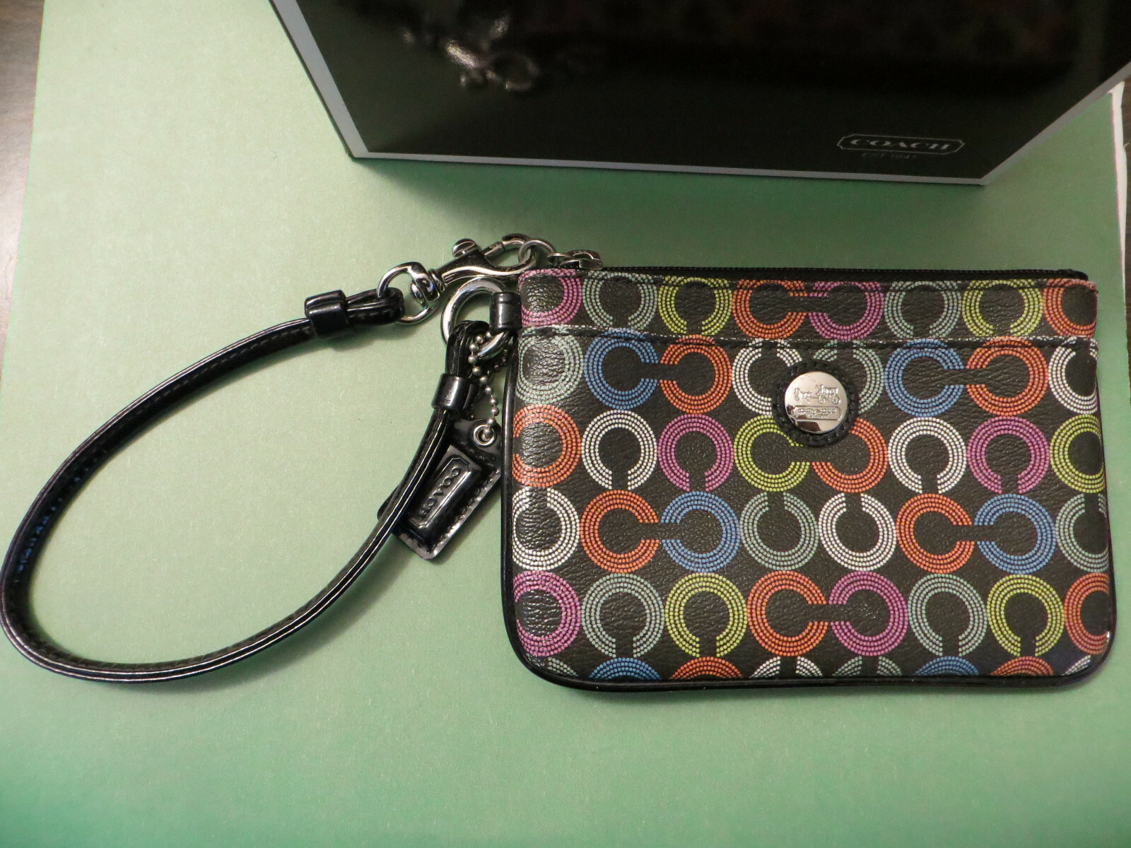 Genuine Coach Slightly Used in Original Box – Wristlet Colorful Circles