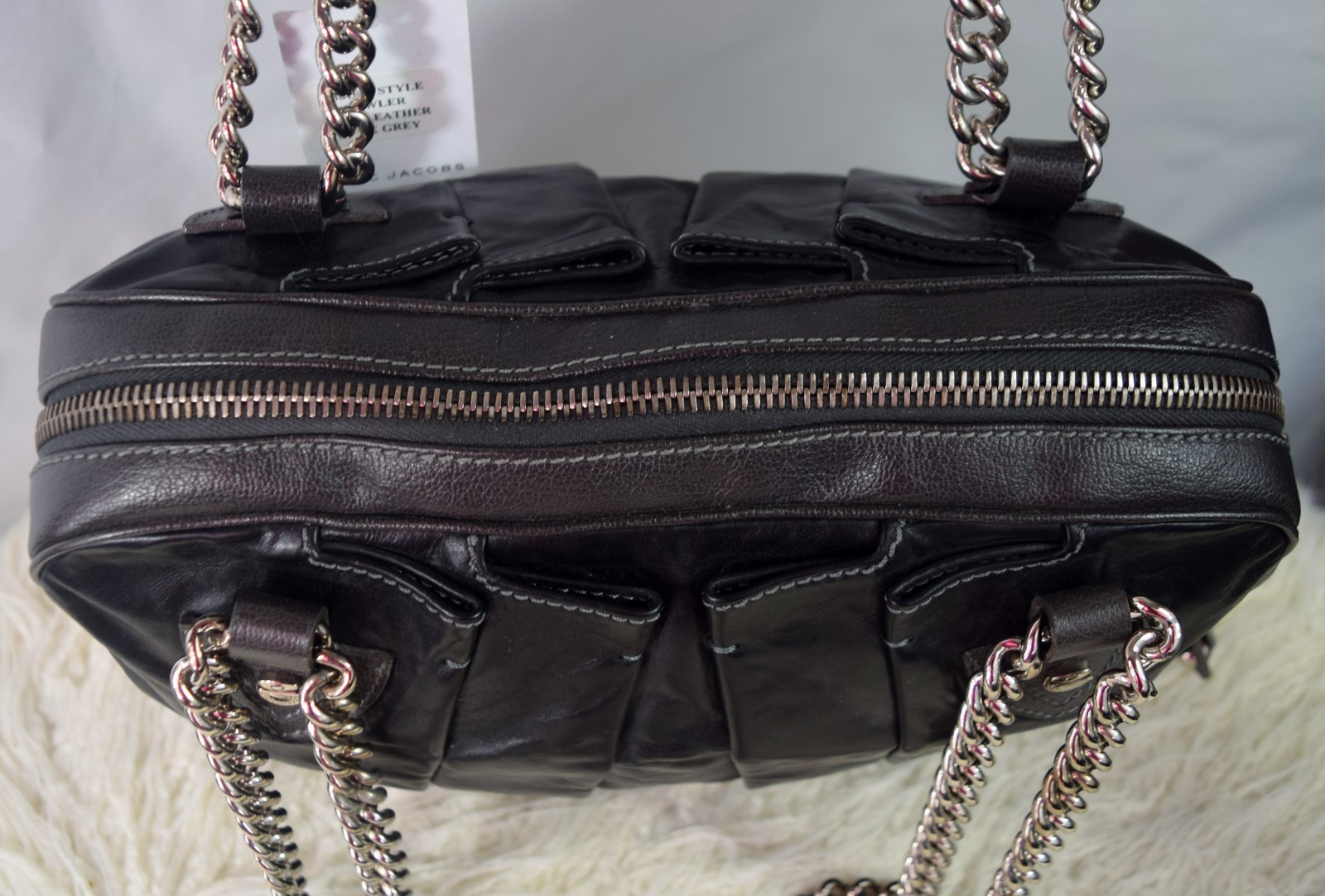 NWT MARC JACOBS Quilted & Pleated Bowler Calf Leather Shoulder Bag $1295