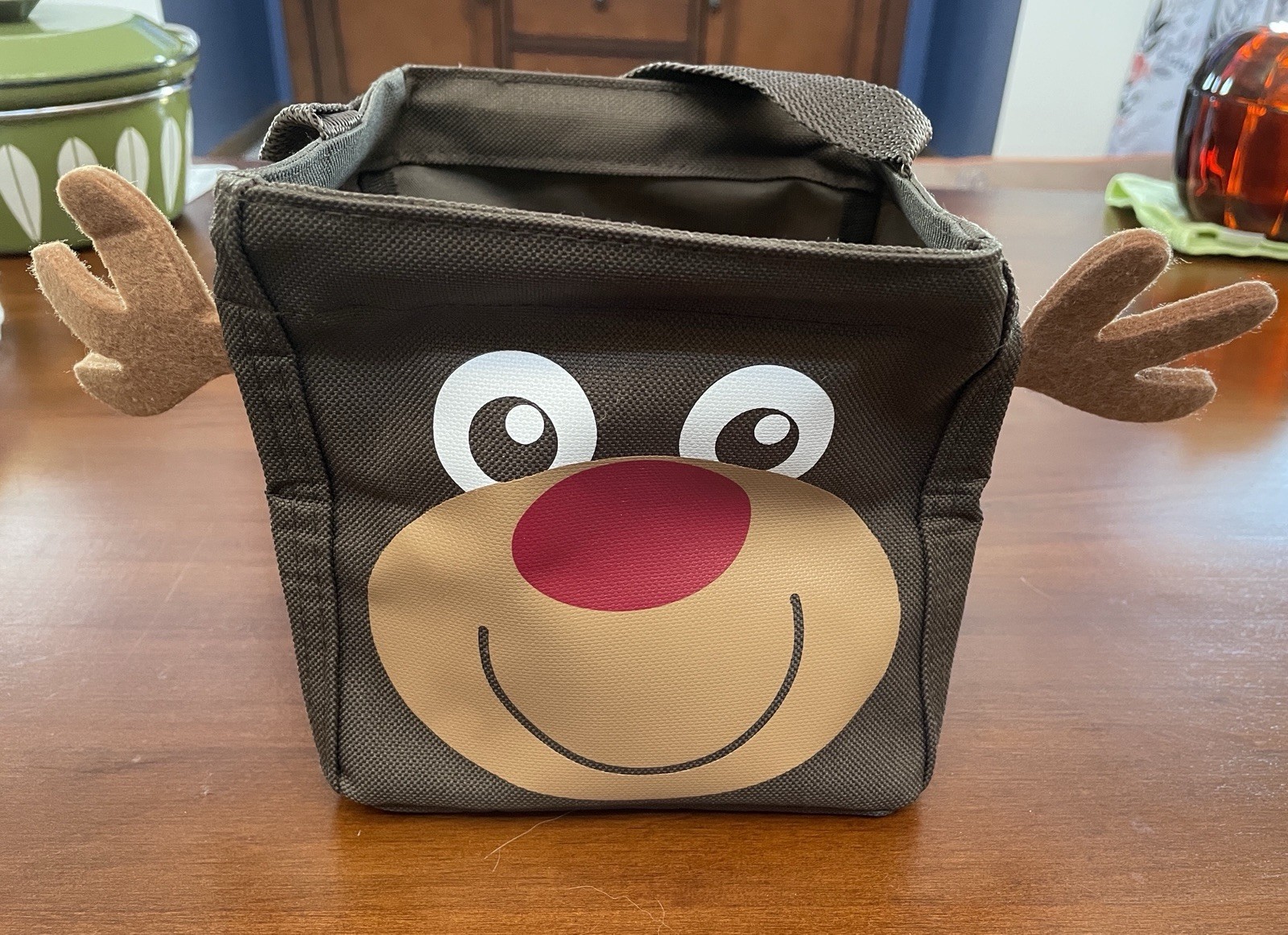 Thirty One 31 Red Nose Reindeer Littles Carry All Bag Caddy Felt Antlers NIP