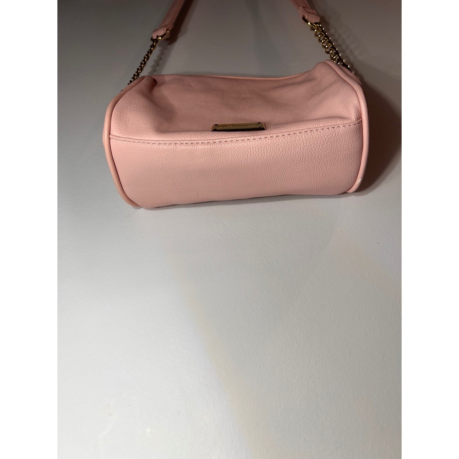 RARE Betsey Johnson Pink Sequin Bow Crossbody Bag Gold Hardware Heart Key Charm