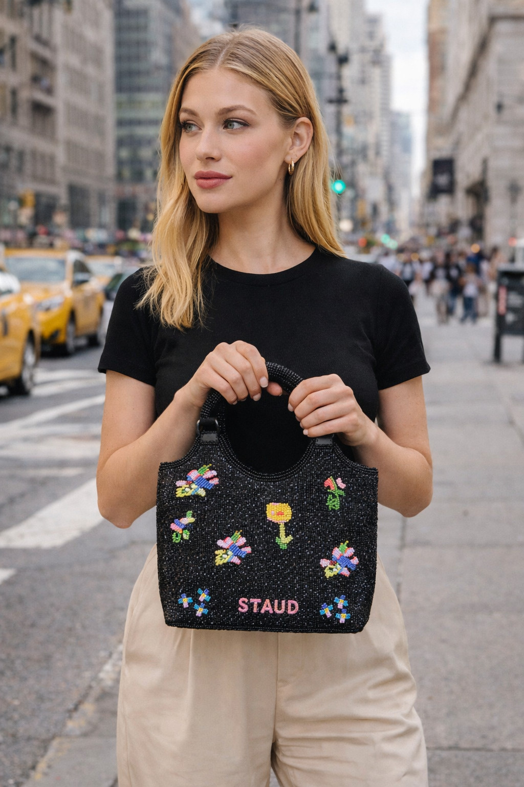 STAUD ZOE COTE BEADED BAG FIRST NIGHT BLOOM MSRP$395 Chic&Perfect Day-to-Night