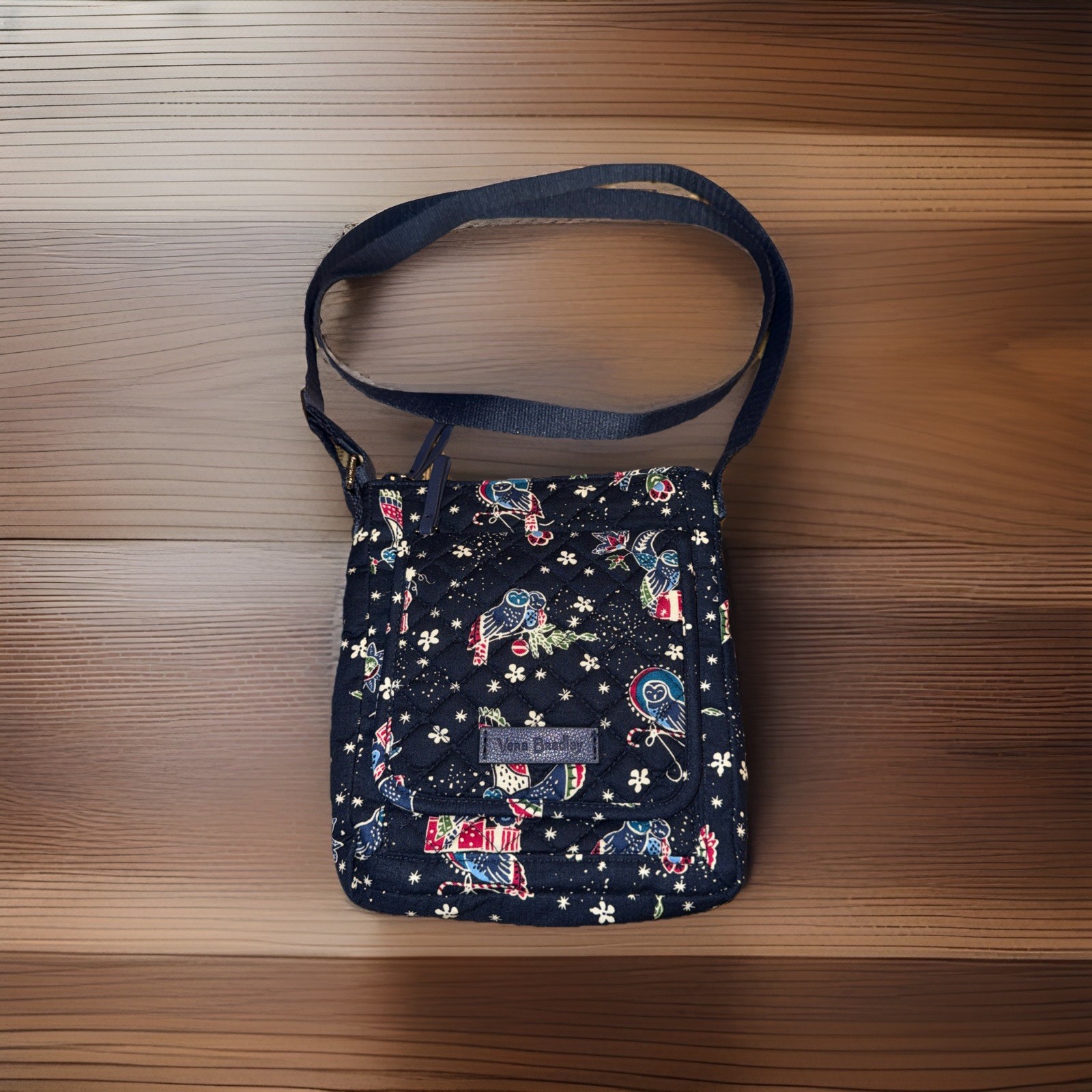 VERA BRADLEY Iconic RFID Mini Hipster Crossbody Bag Holiday Owls ~Retired~NWOT