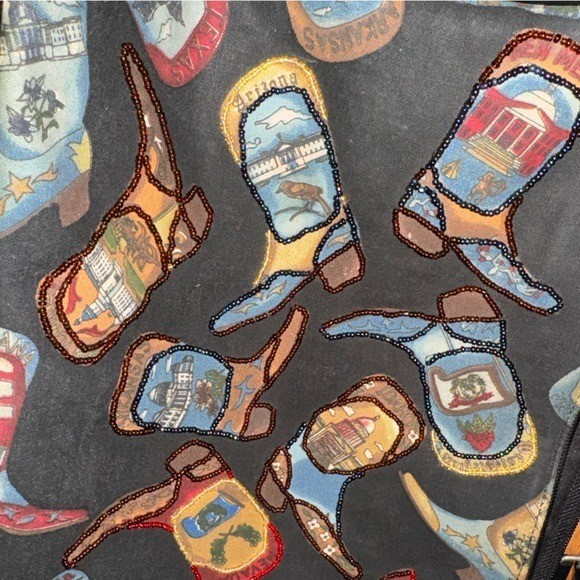 Prezzo Cowgirl Boots Western Beaded Southwestern Handbag Crossbody Purse Retro