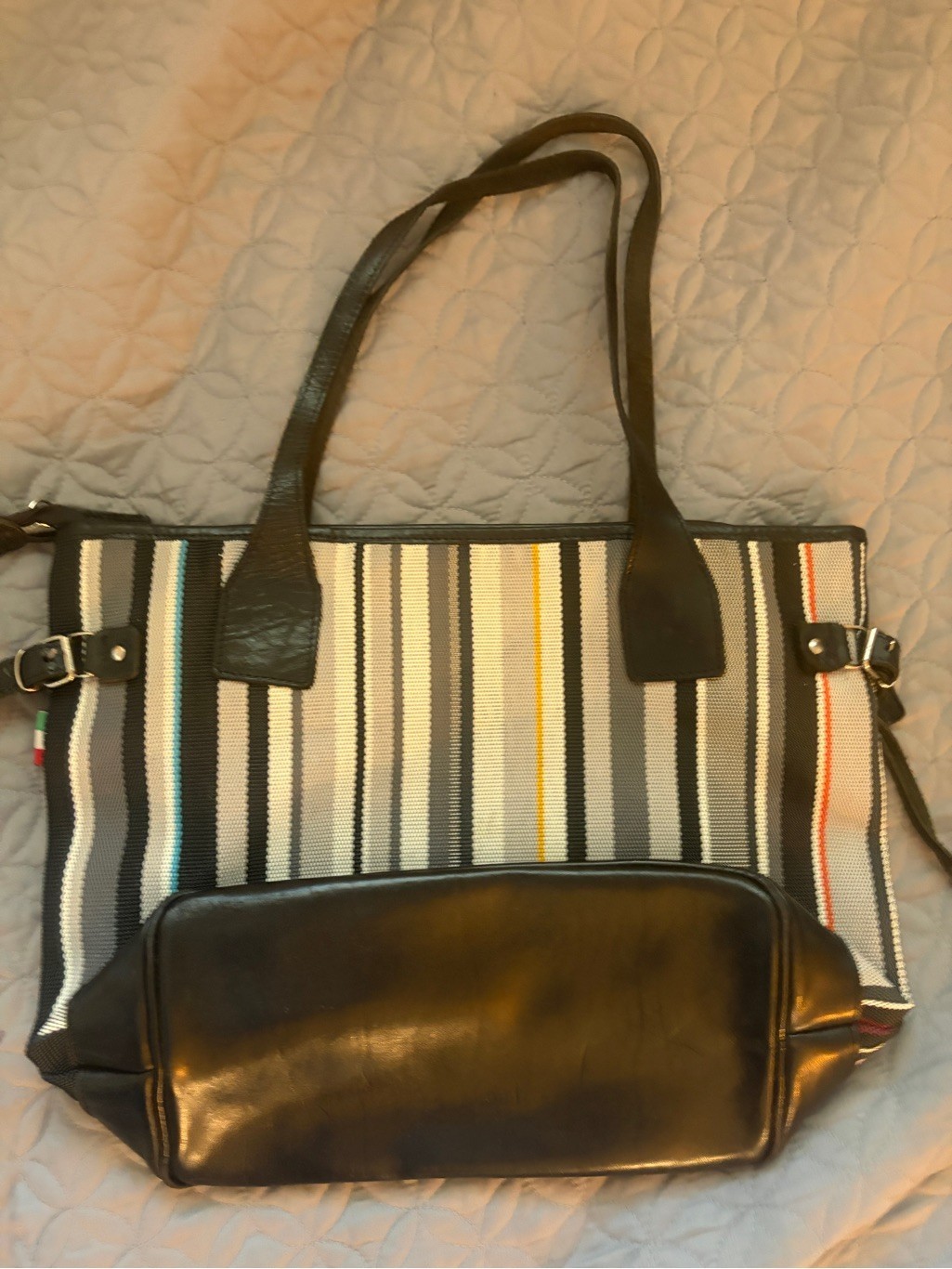 Striped Brandina Women’s Tote Bag Purse in Multi-Color