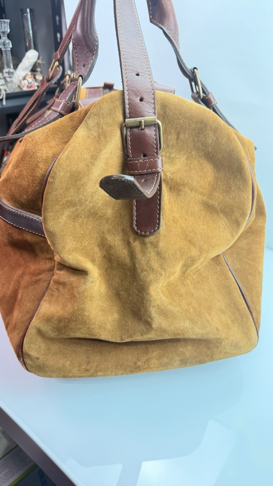 cardon cosas nuestras suede leather shoulder bag