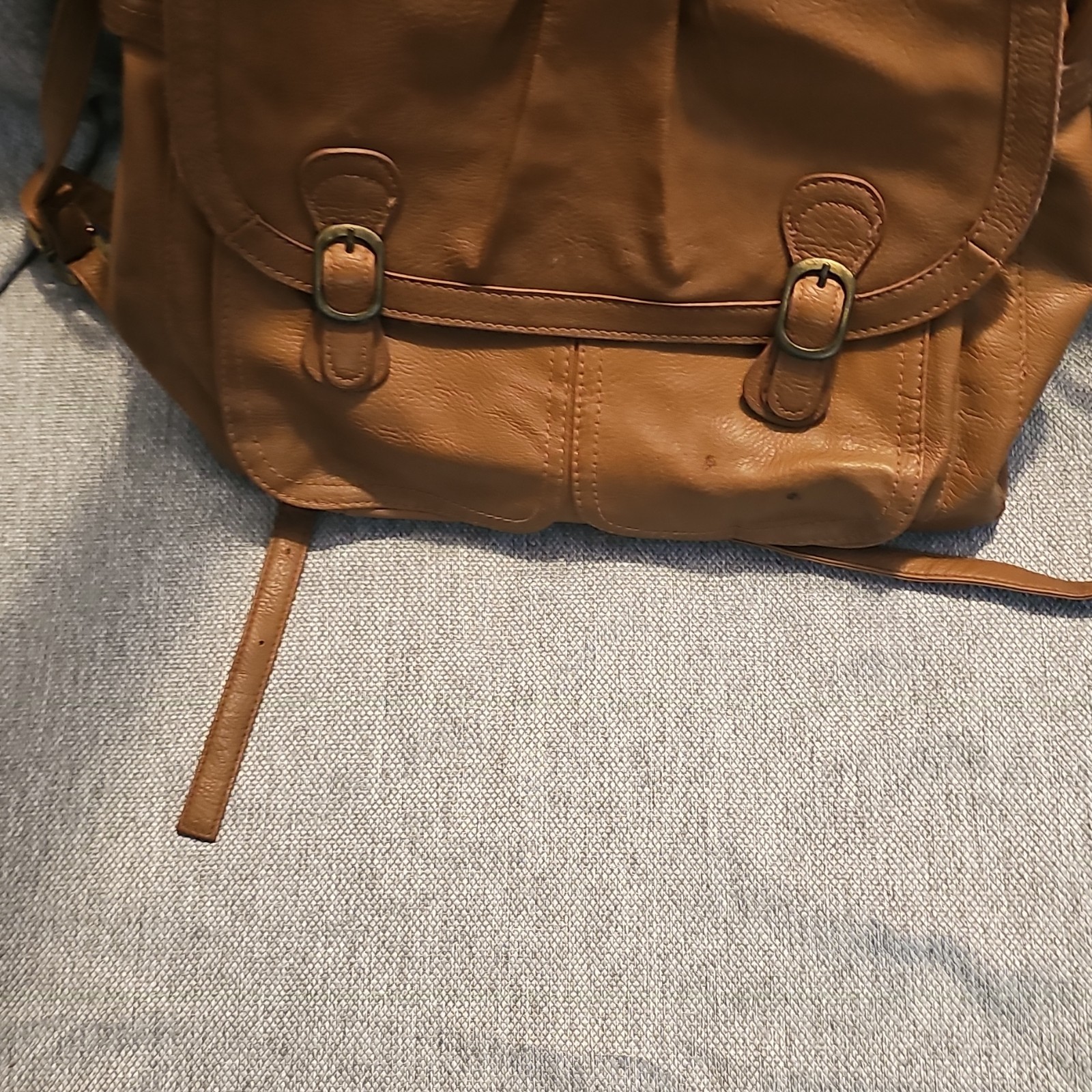 Sybilla Women’s Large Brown Messenger Bag Buckle Flap Adjustable Strap Silver