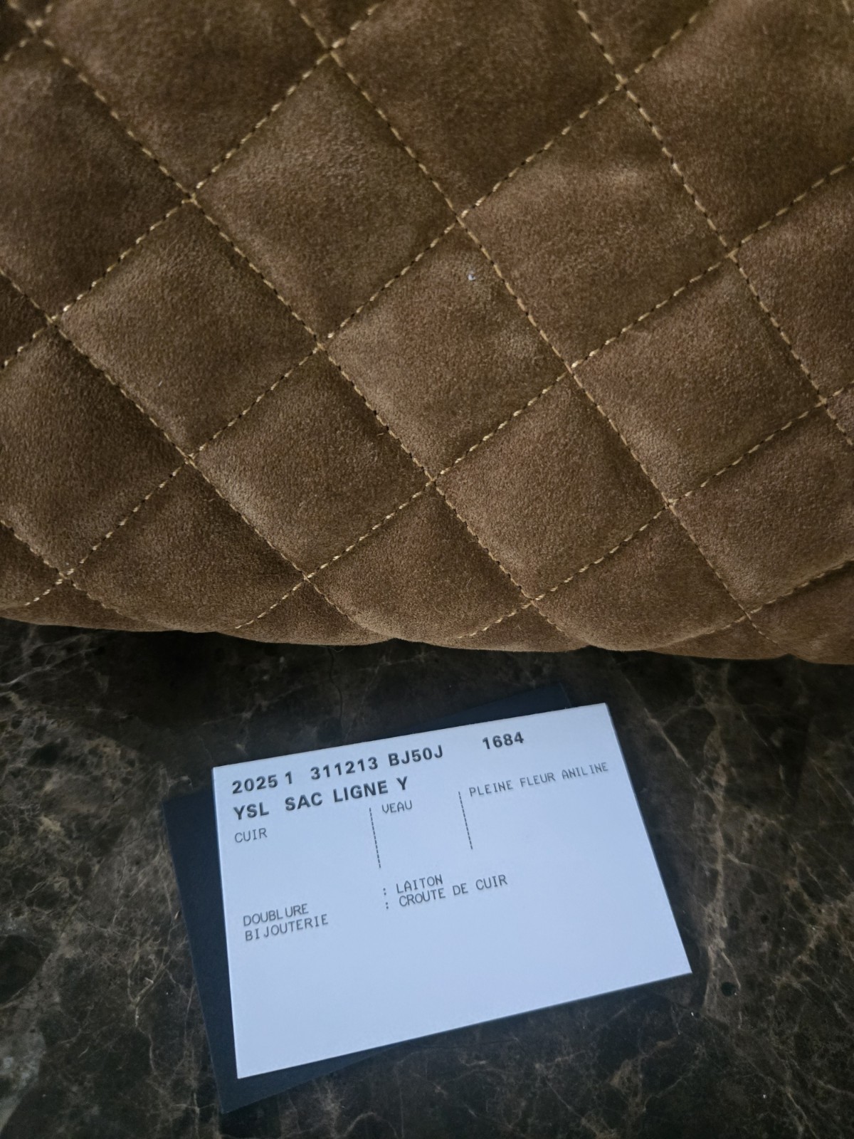 Saint Laurent Ligne Y Medium Top Handle Bag Brown Zip Gold Hardware Pouch Card
