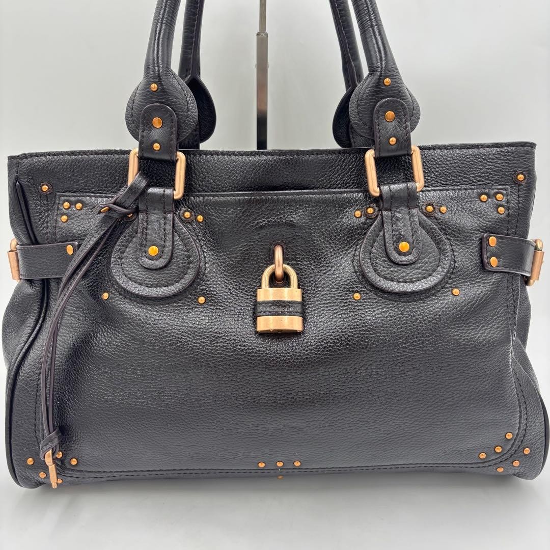 Chloe Paddington Tote Bag Dark Brown Leather Width 38cm Height 25cm Depth 15cm