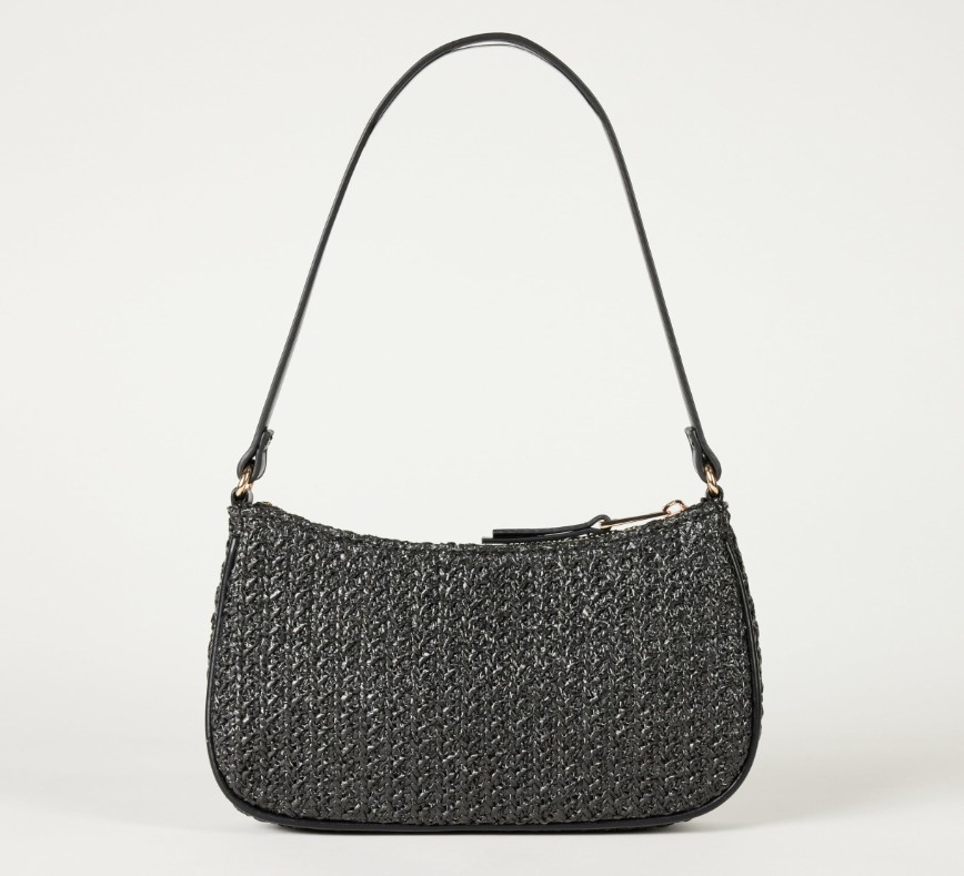 The Drop Women’s Melanie Small Shoulder Bag, Black Straw, One Size. NEW SEALED!!