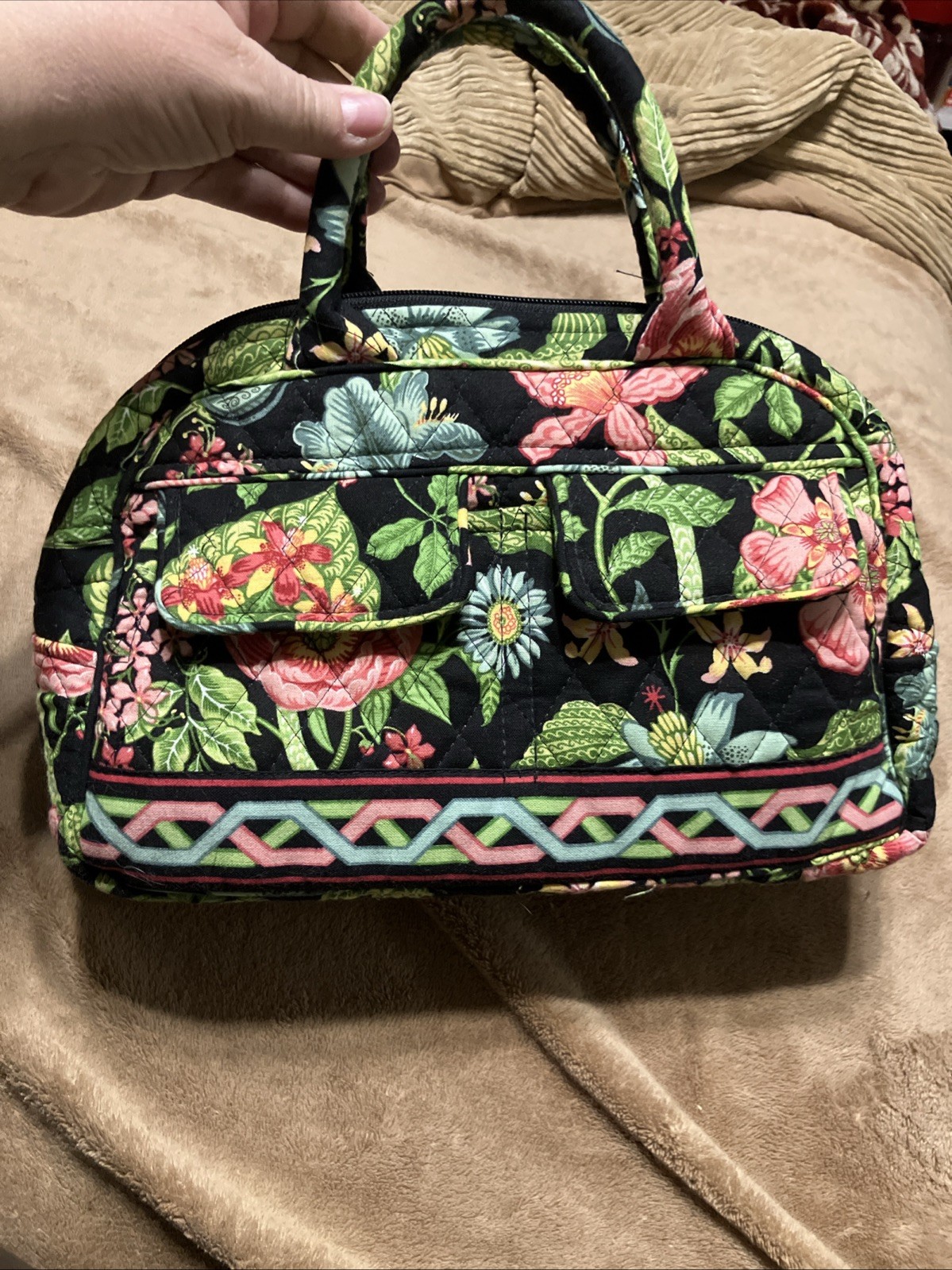 VTG VERA BRADLEY BOTANICA LOLA HAND BAG – 100% Cotton 10”x7”x4.5” Made in USA