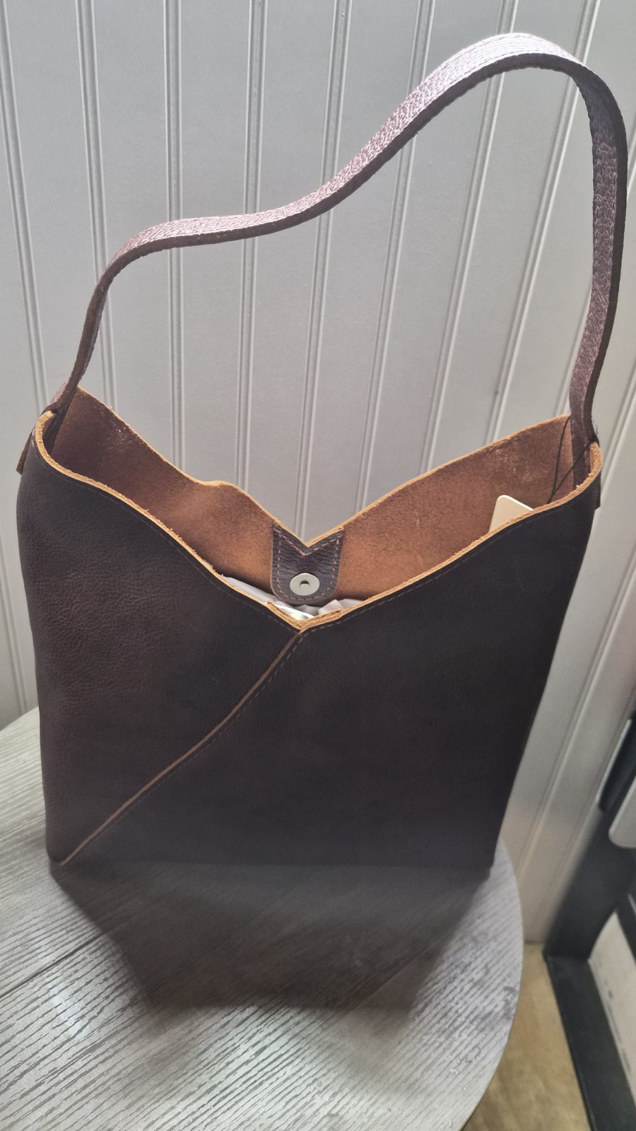 Portland Leather Goods Premium Large Naomi Shoulder Bag Boreal Pebbled Leather