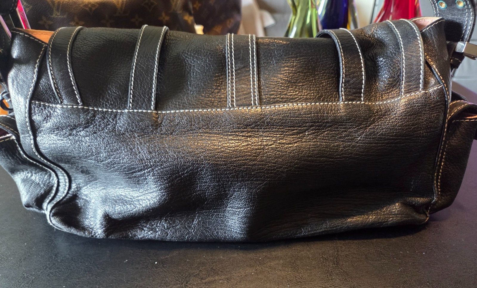 Authentic Luella Bartley Black Leather Satchel – Y2K Gisele Style – Silver HW
