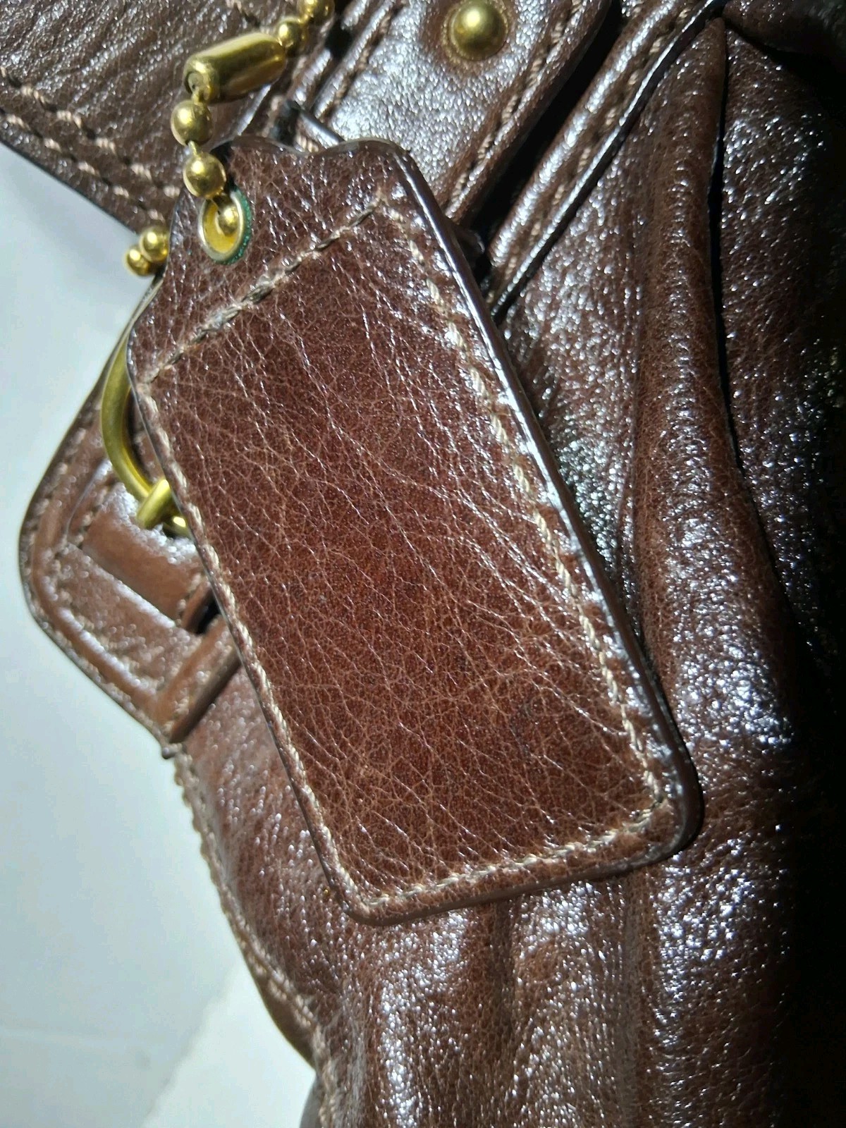 Coach Garnet Kristin Satchel Pleated Leather Turnlock Tote Bag Plum *Read Des