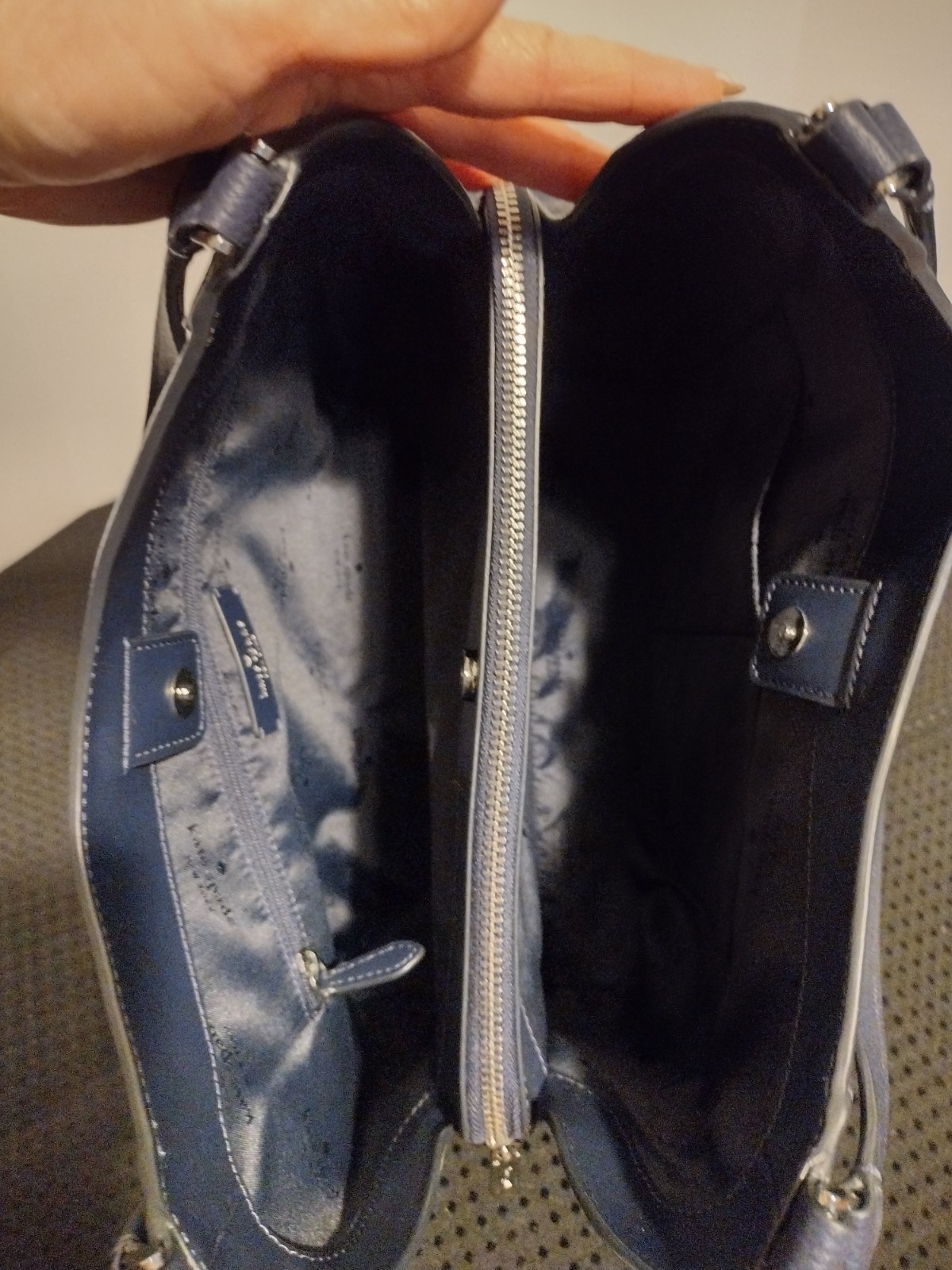 Kate Spade New York Blue/Black Colorblock Shoulder Bag, Zip, Lined, Pockets