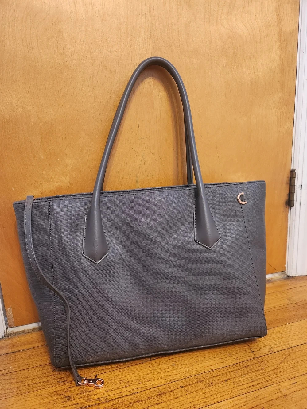 Dagne Dover Classic Tote Bag Graphite Dark Slate Gray Career Capsule Wardrobe