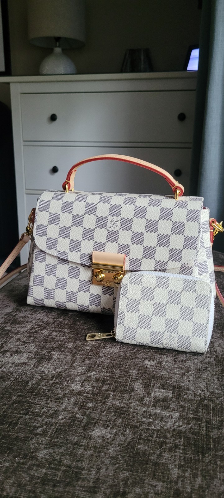 Checkered Canvas Crossbody
