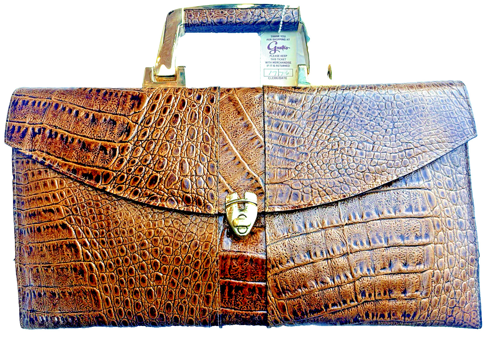 Deadstock Amelia Berko Made In Italy 70’s Vintage Crocodile Leather Bag NWT