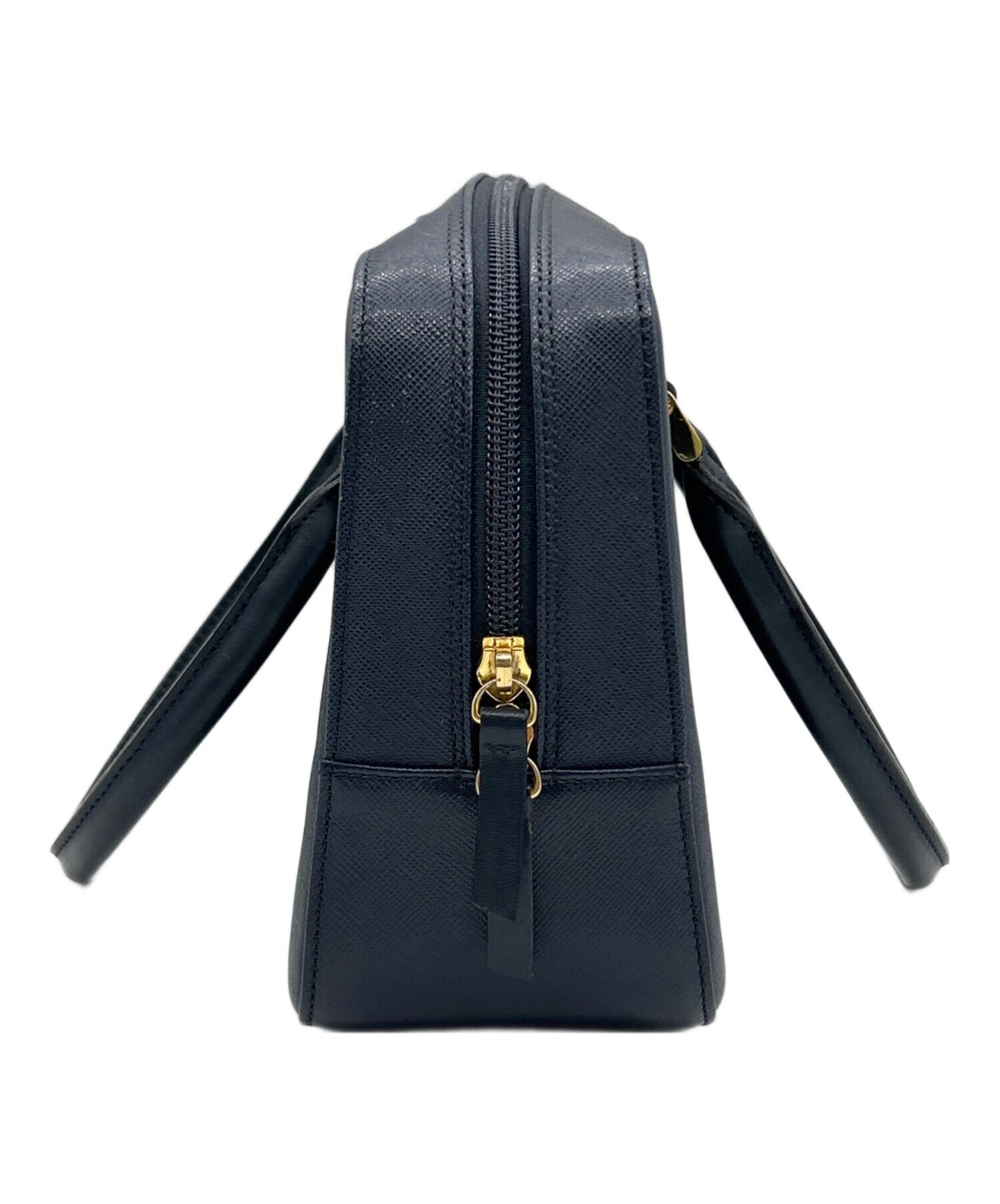 BURBERRY Handbag Navy Nova Check Lining With Logo Plate From Japan