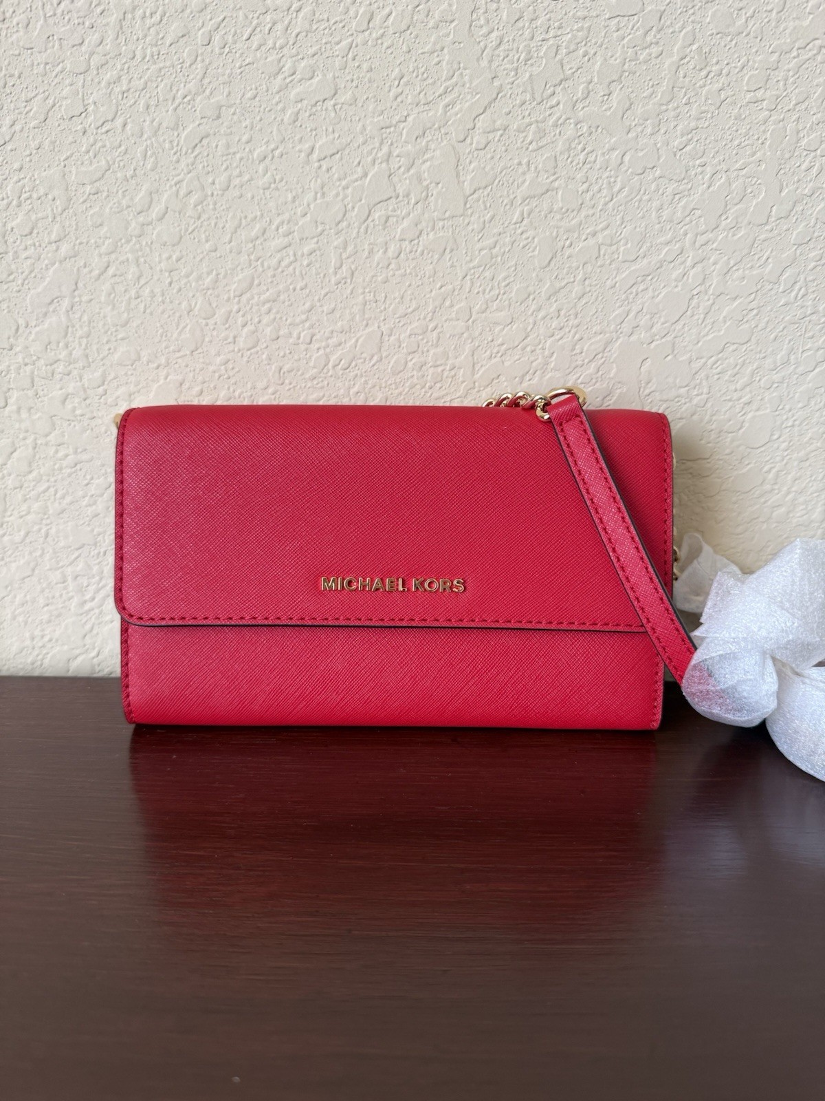 MICHAEL Michael Kors Crossbodies Phone Crossbody Bag Saffiano Leather Bright Red