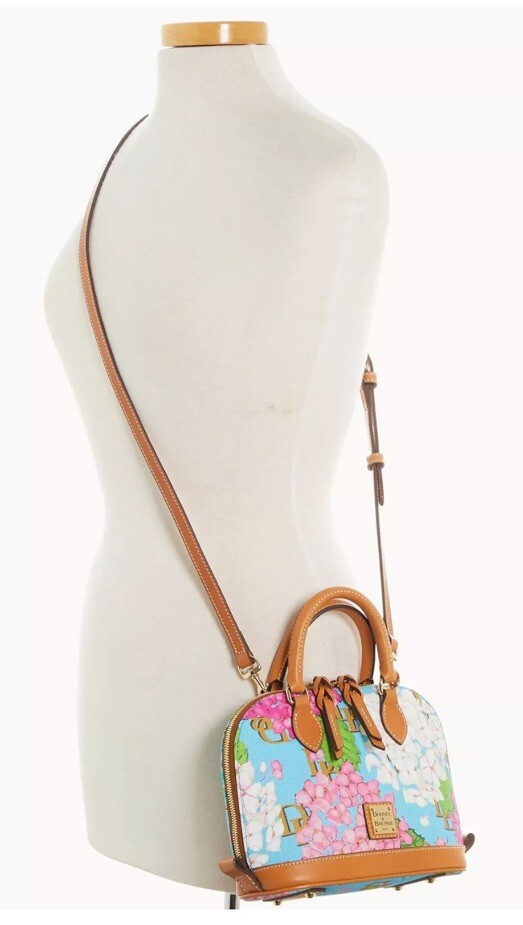 Dooney & Bourke Hydrangea Monogram Bitsy Bag Blue Color