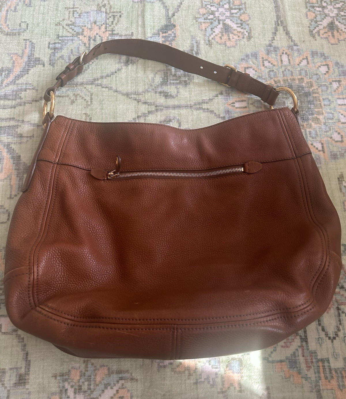 The Original Car Shoe Large Hobo Bag Brown Pebbled Leather – Gold Hardware