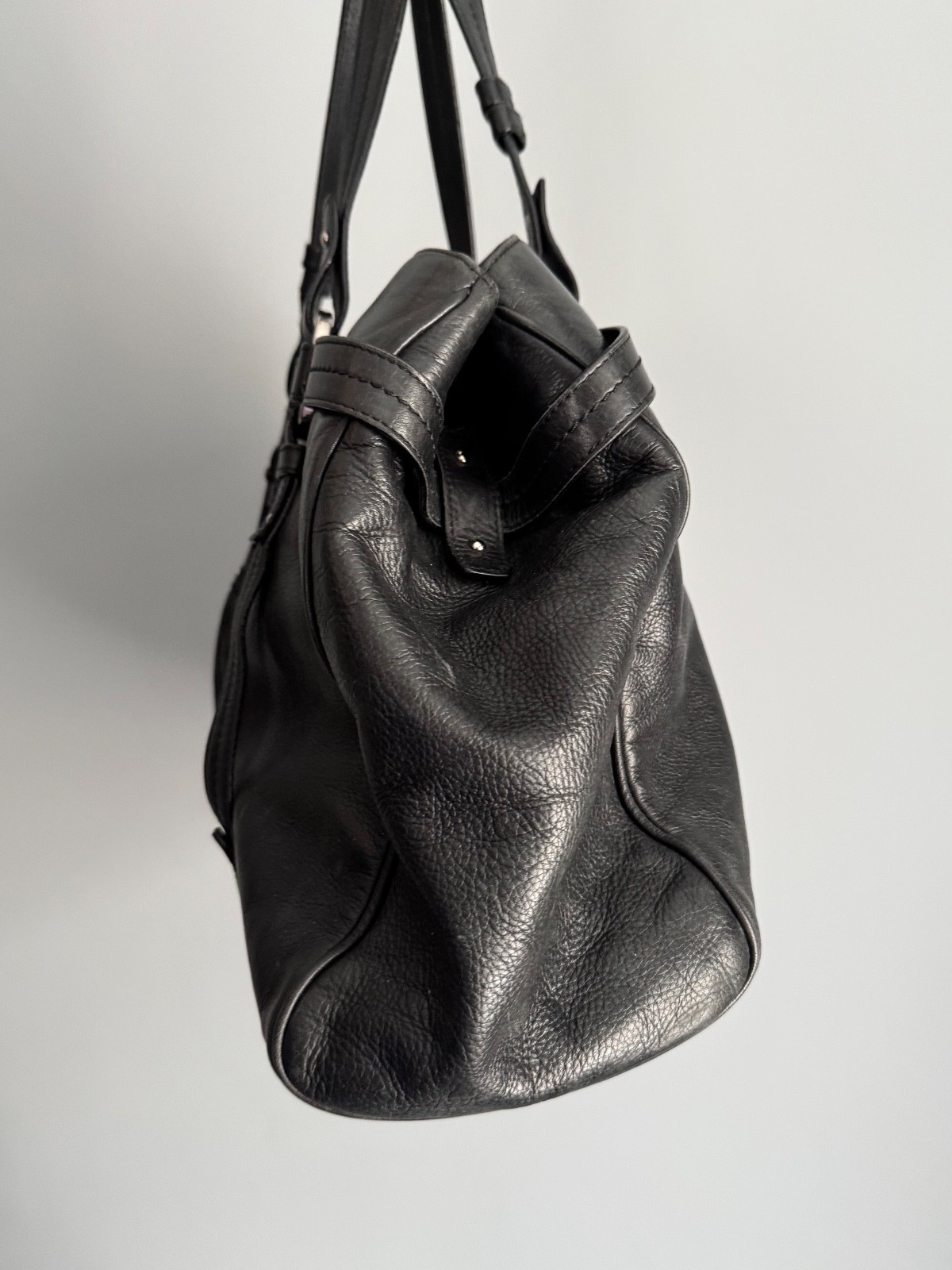 Authentic Vintage Bally Quilted Black Leather Tote / Shoulder Bag y2k