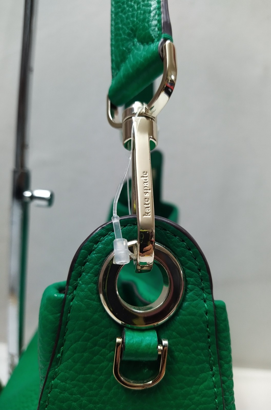 Kate Spade New York Green Pebbled Leather Zipper Closure Hobo Shoulder Bag