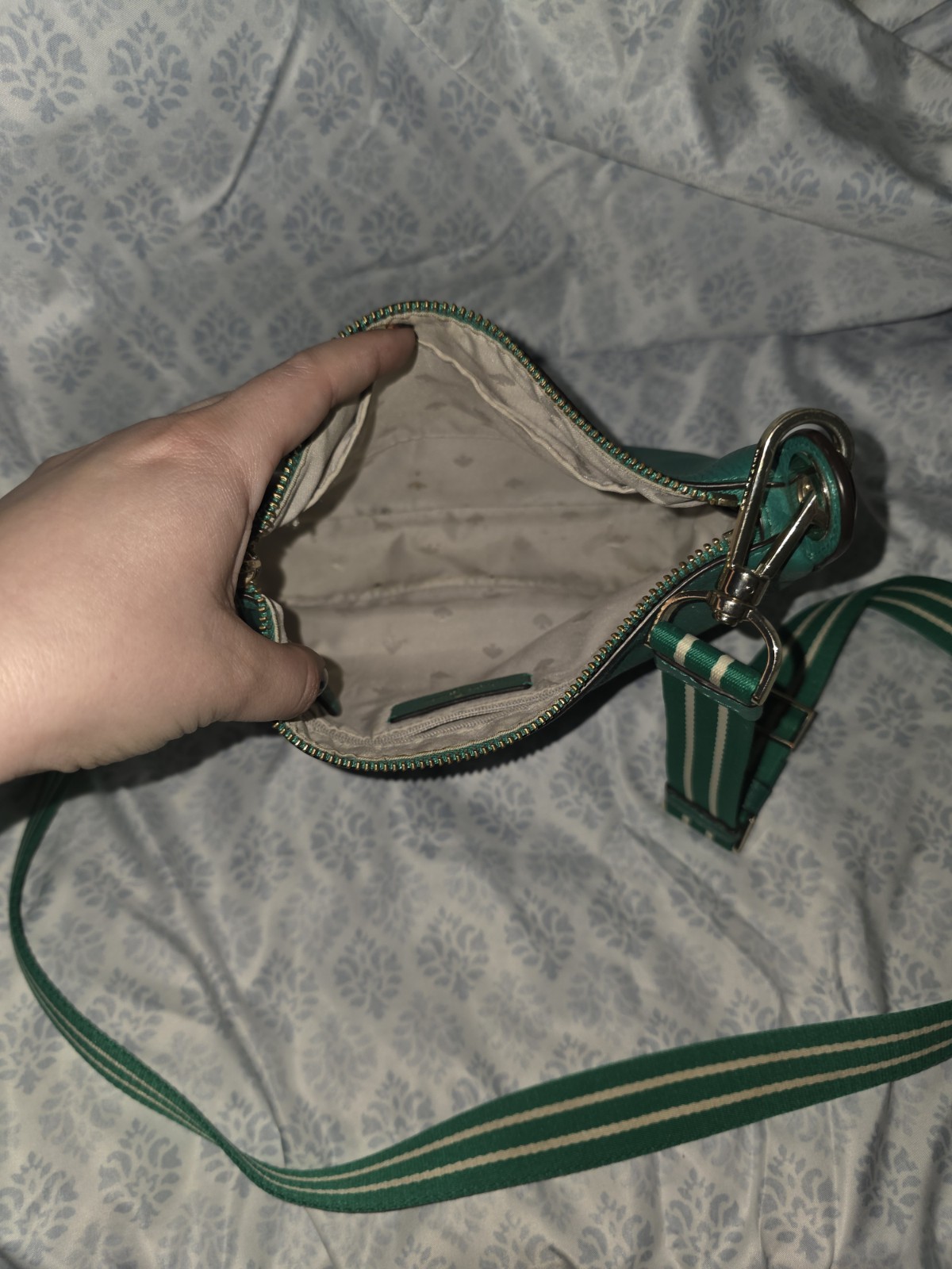 Kate Spade Rosie Small Crossbody Handbag Pebbled Leather, Enchanted Green