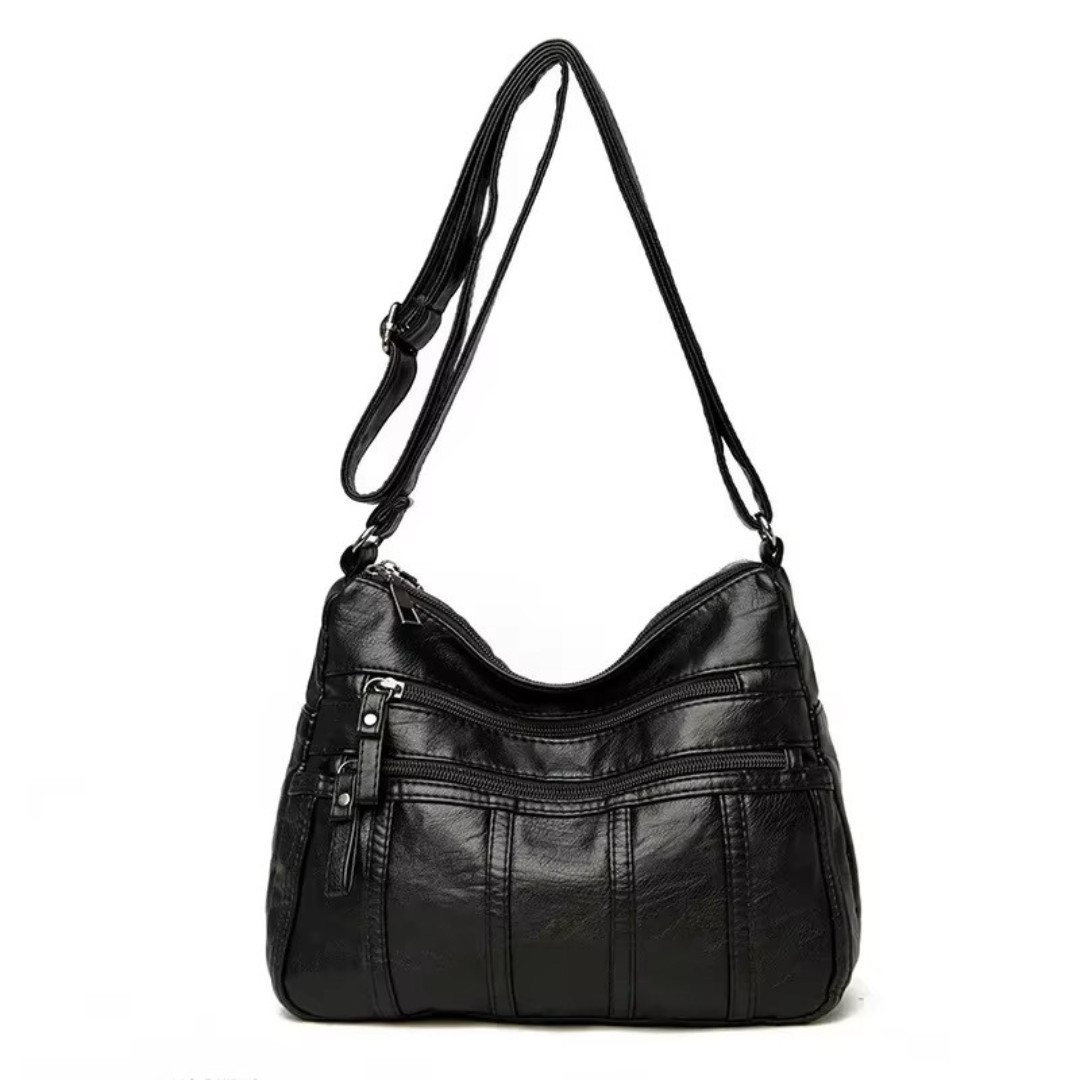 Women’s Soft Leather Crossbody Bag, 2026 Retro Multi-pocket Shoulder Handbag